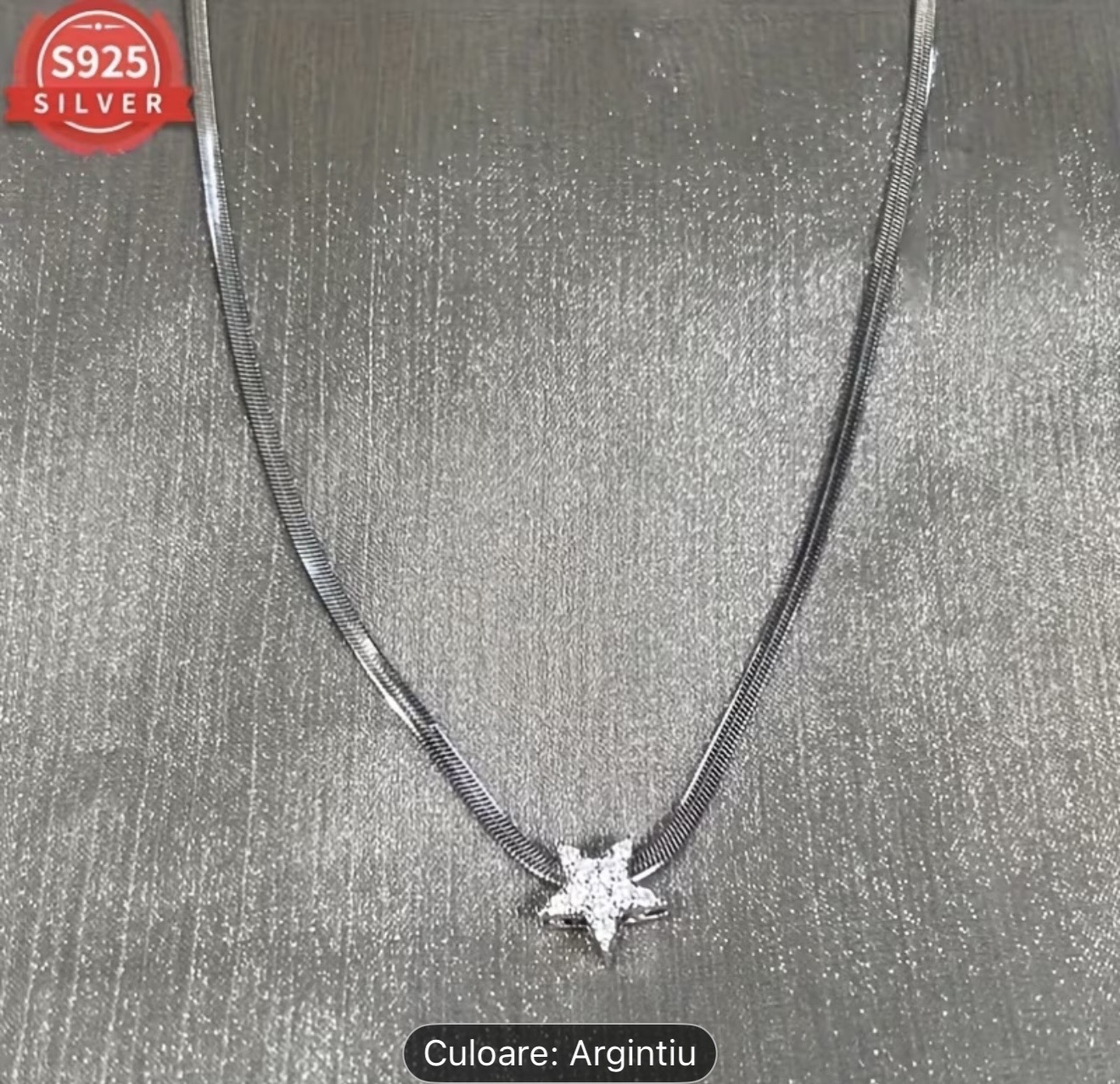 Colier cu pandantiv stea din argint 925