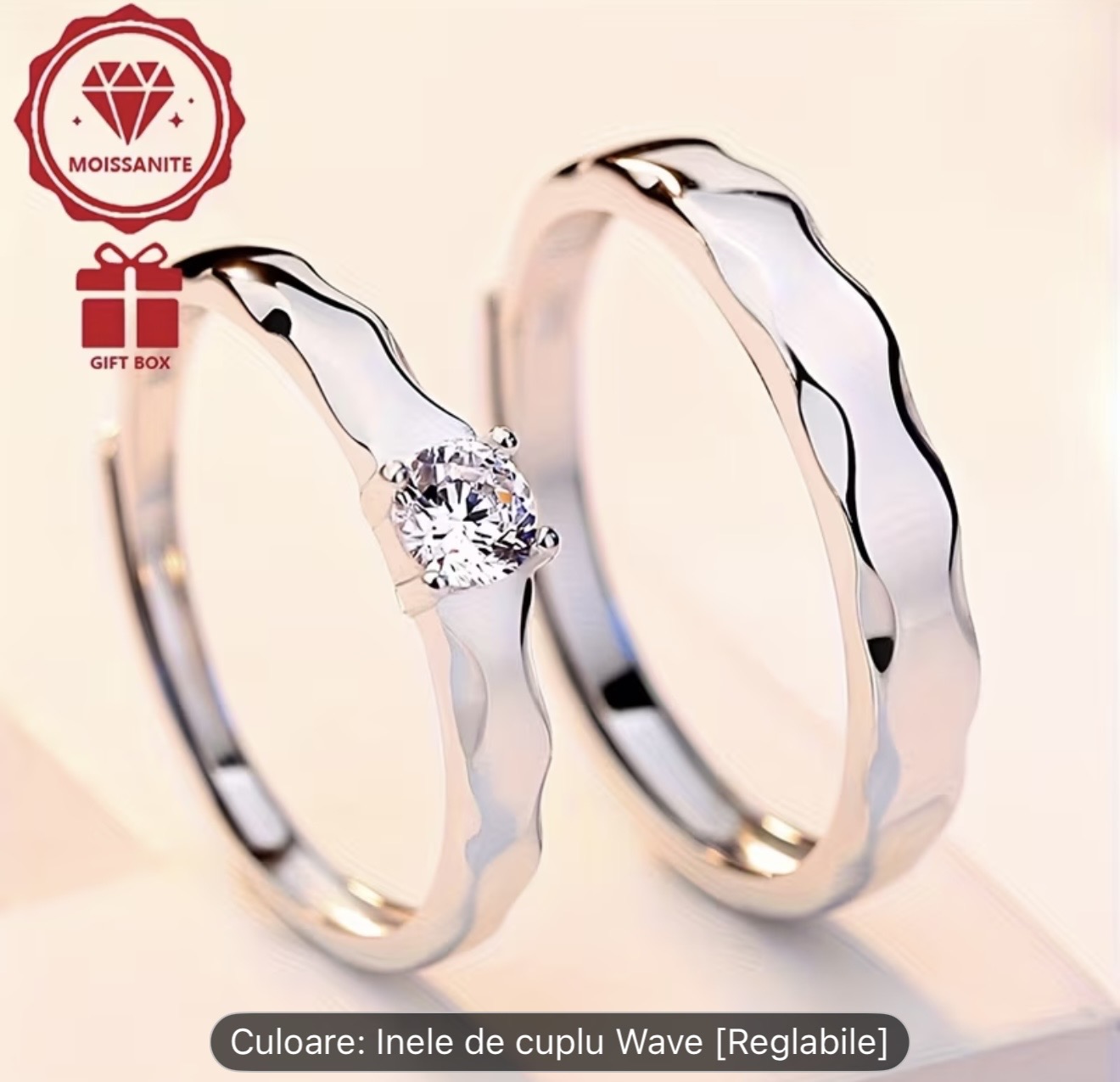 Inele de cuplu Wave Design