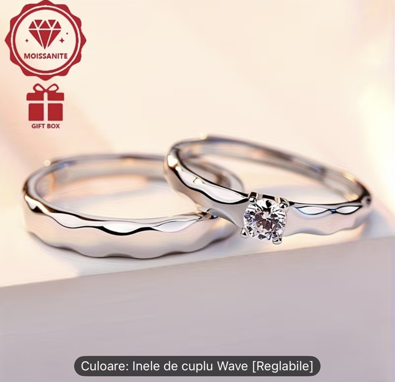 Inele de cuplu Wave Design