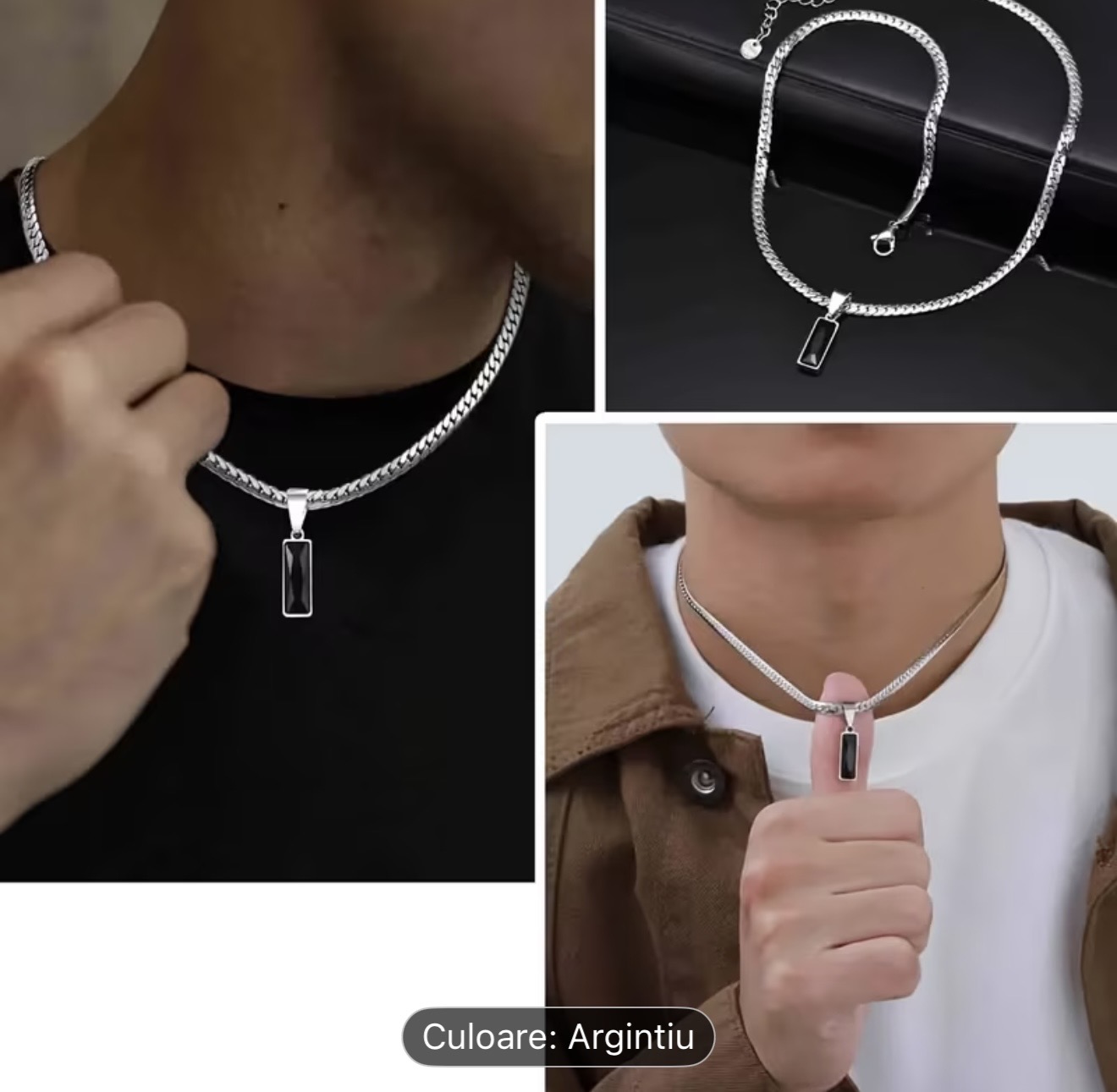 Colier elegant din argint cu pandantiv