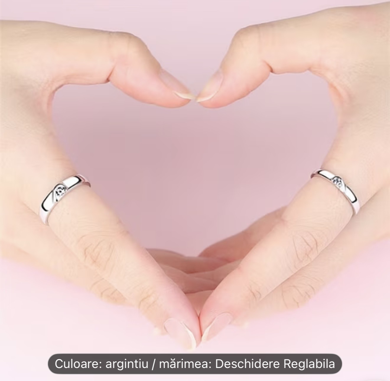 Cuplu Inimă Inele Argint