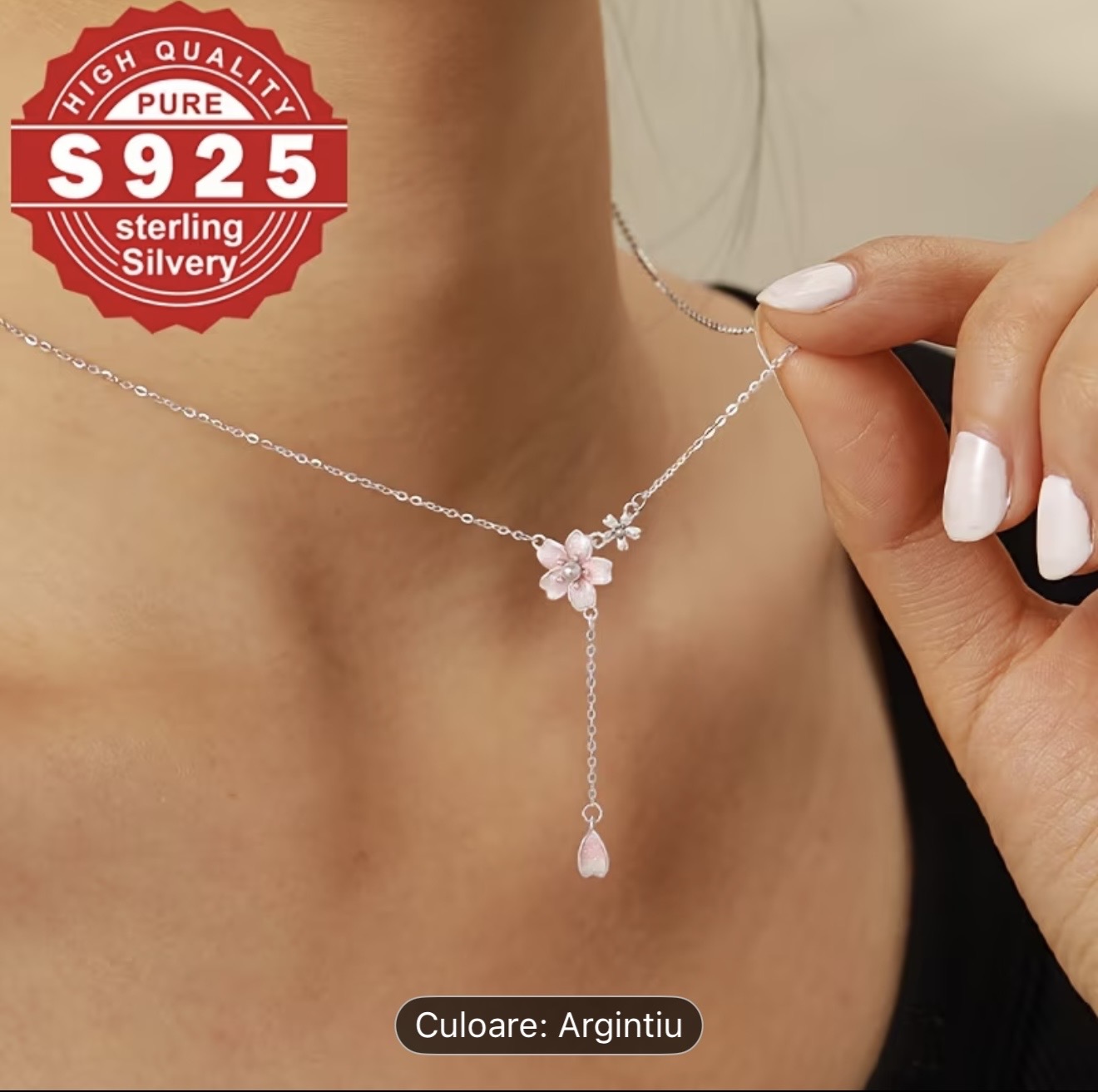 Colier Floare din argint 