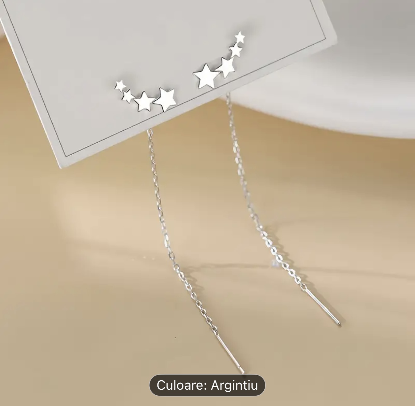 Cercei din argint cu cascadă stea