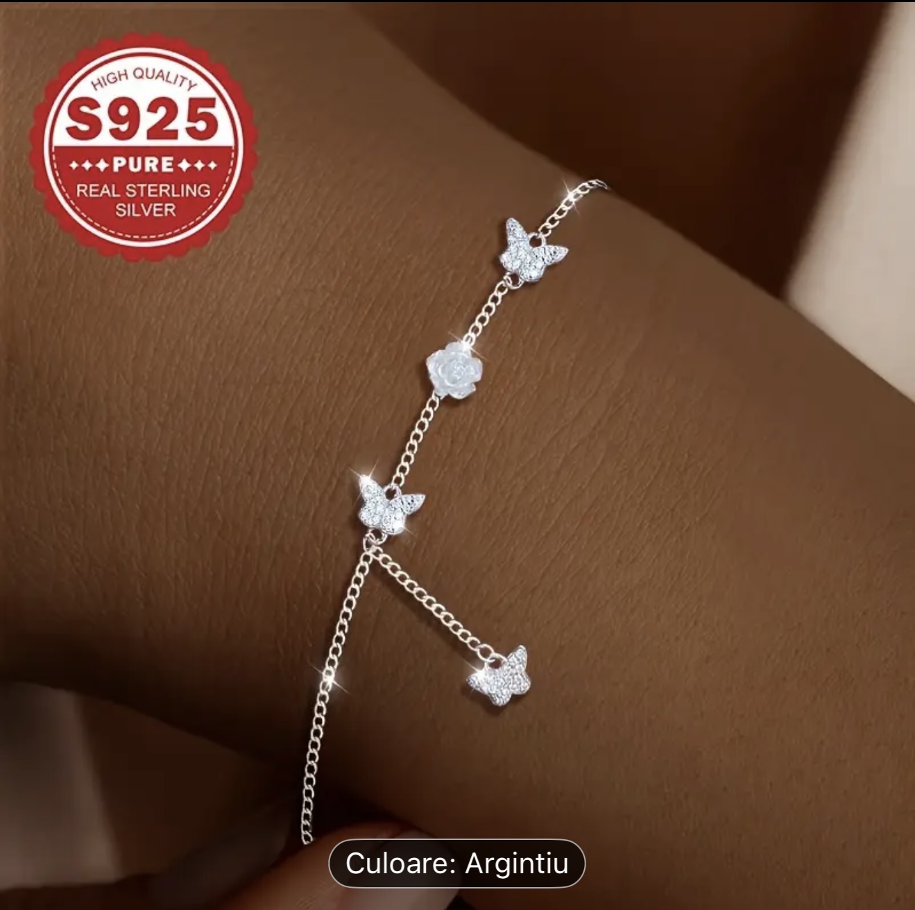 Bratara Fluture Argint