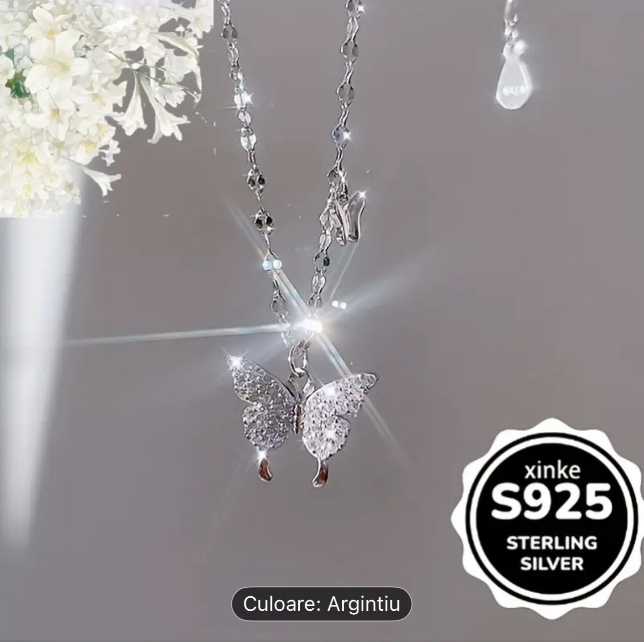 Colier Fluture din Argint Sterling