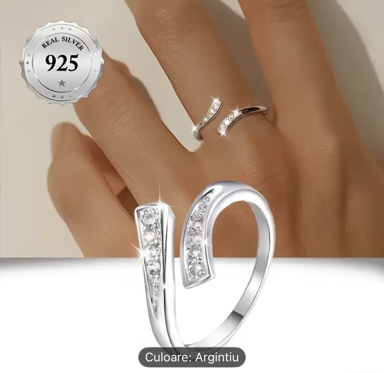 Inel reglabil din argint 925