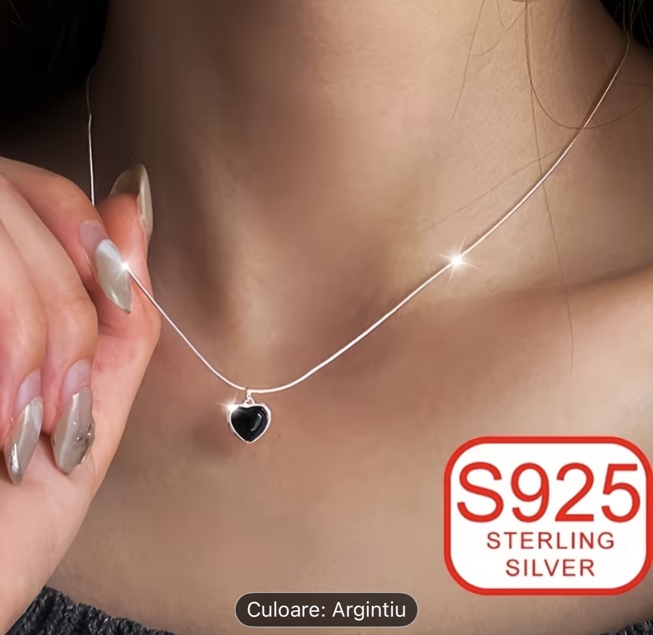 Colier cu pandantiv inimă din argint S925