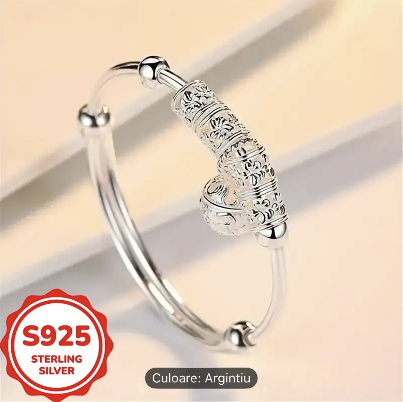 Brățară fixa cu model gravat