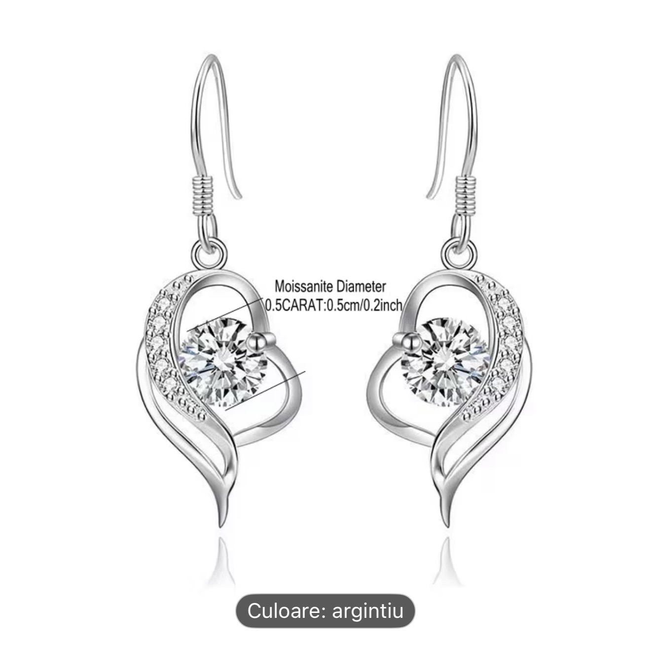 Cercei eleganti cu cristale argintii