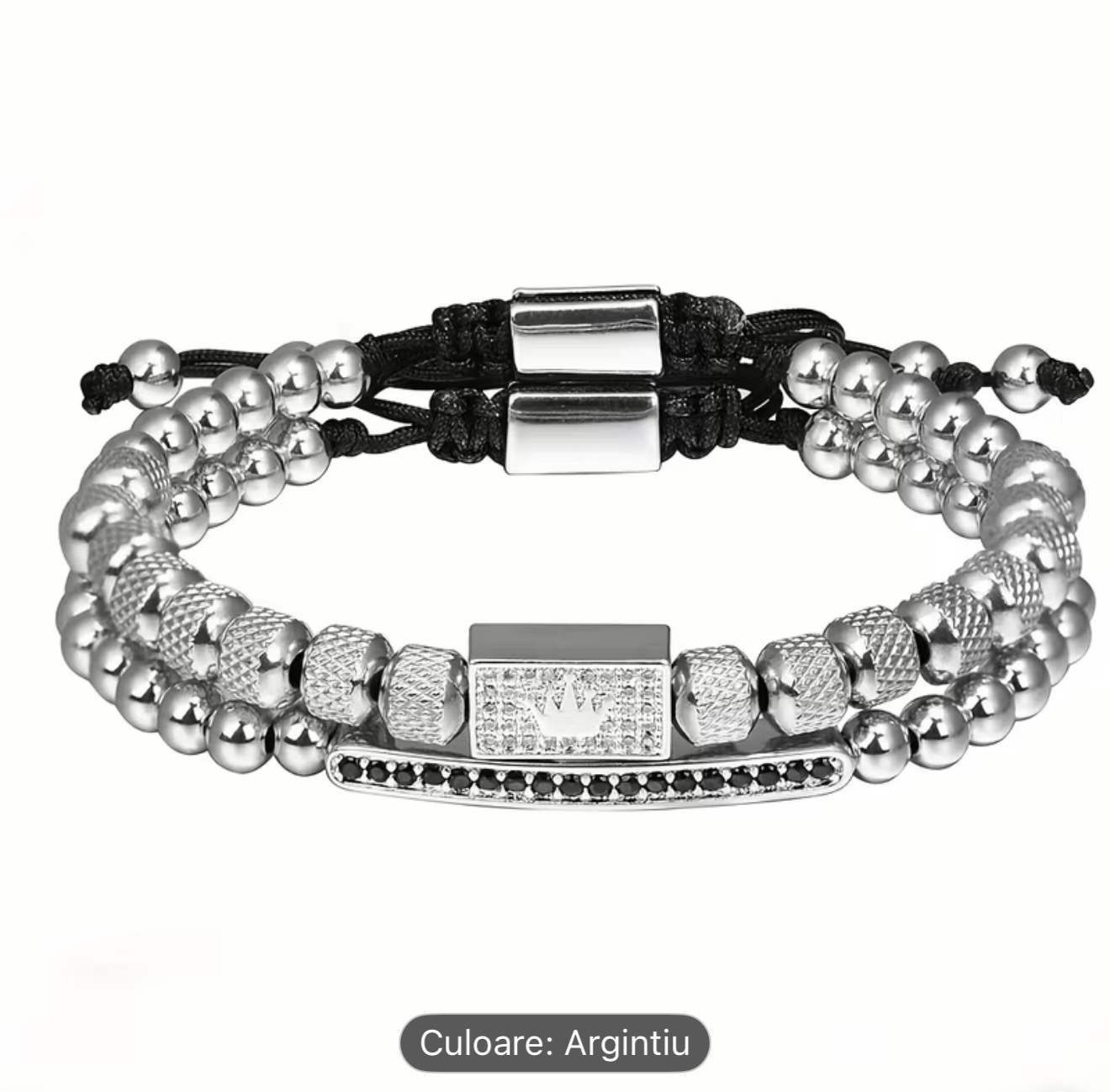 Set Bratara din margele argintii