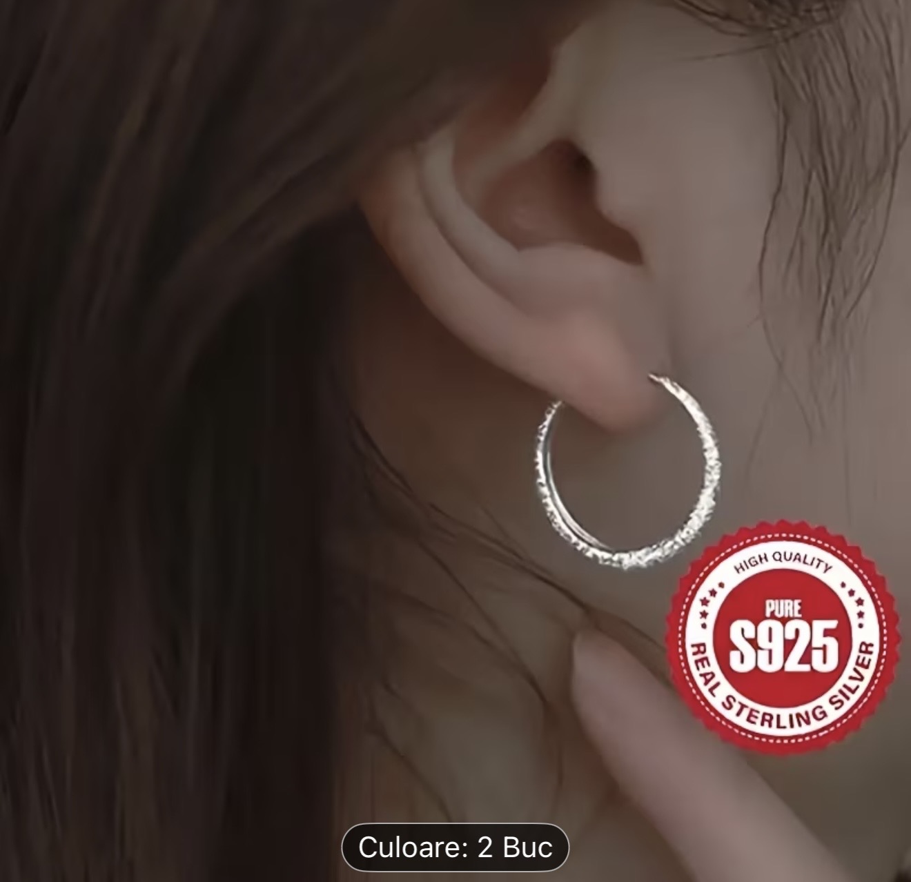 Cercei rotunzi din argint 925
