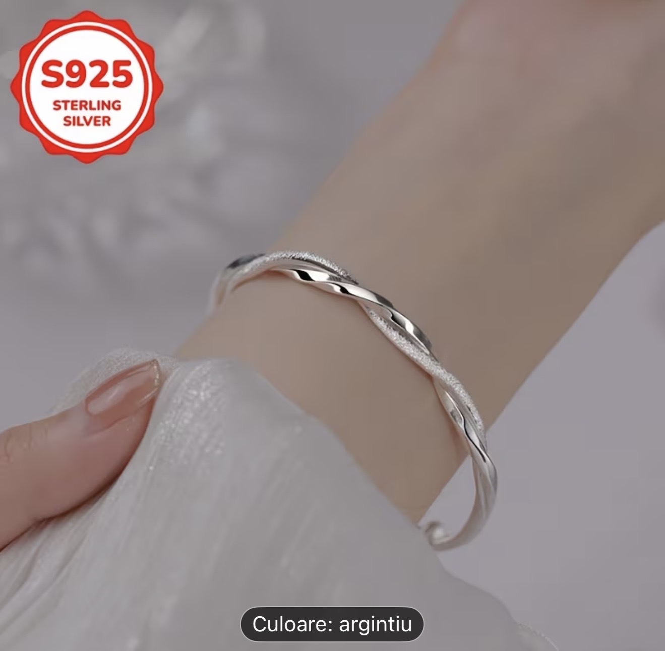 Brățară răsucită din argint 925