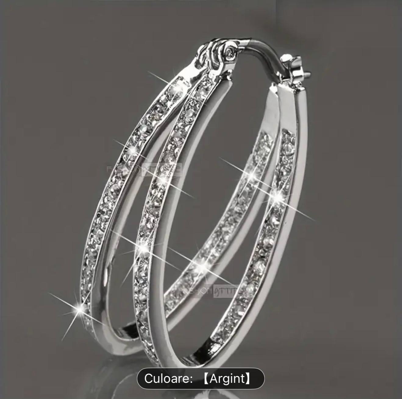 Cercei eleganti cu cerc de argint