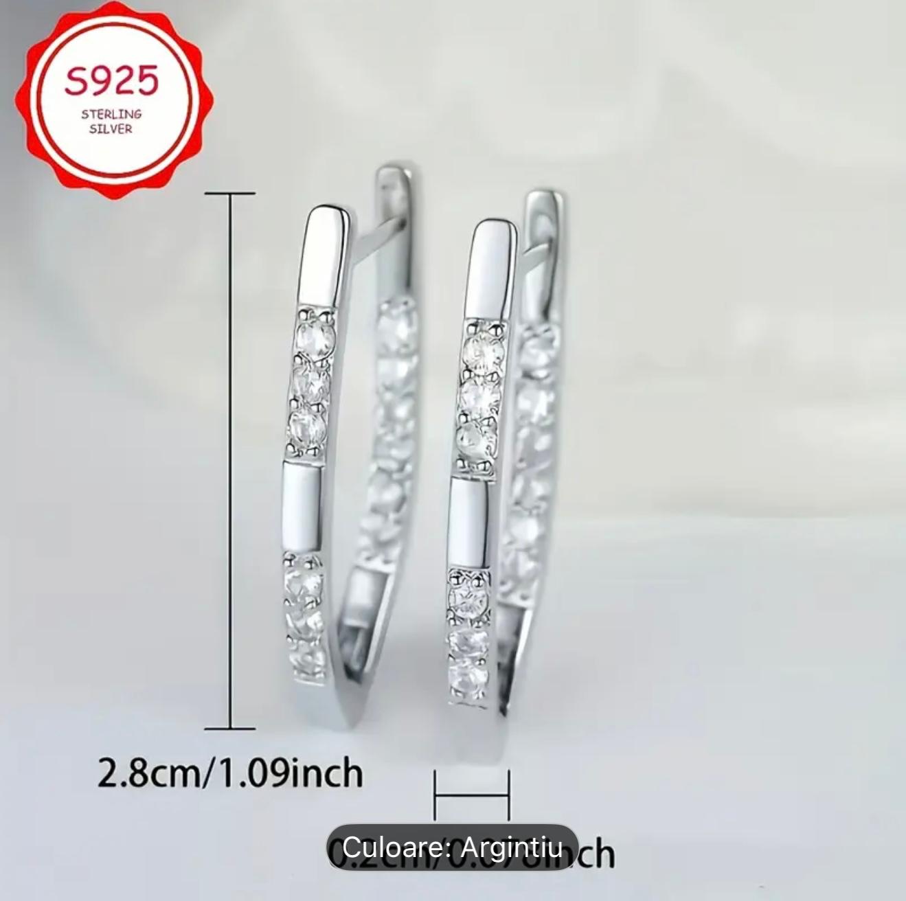 Cercei cu cerc de argint