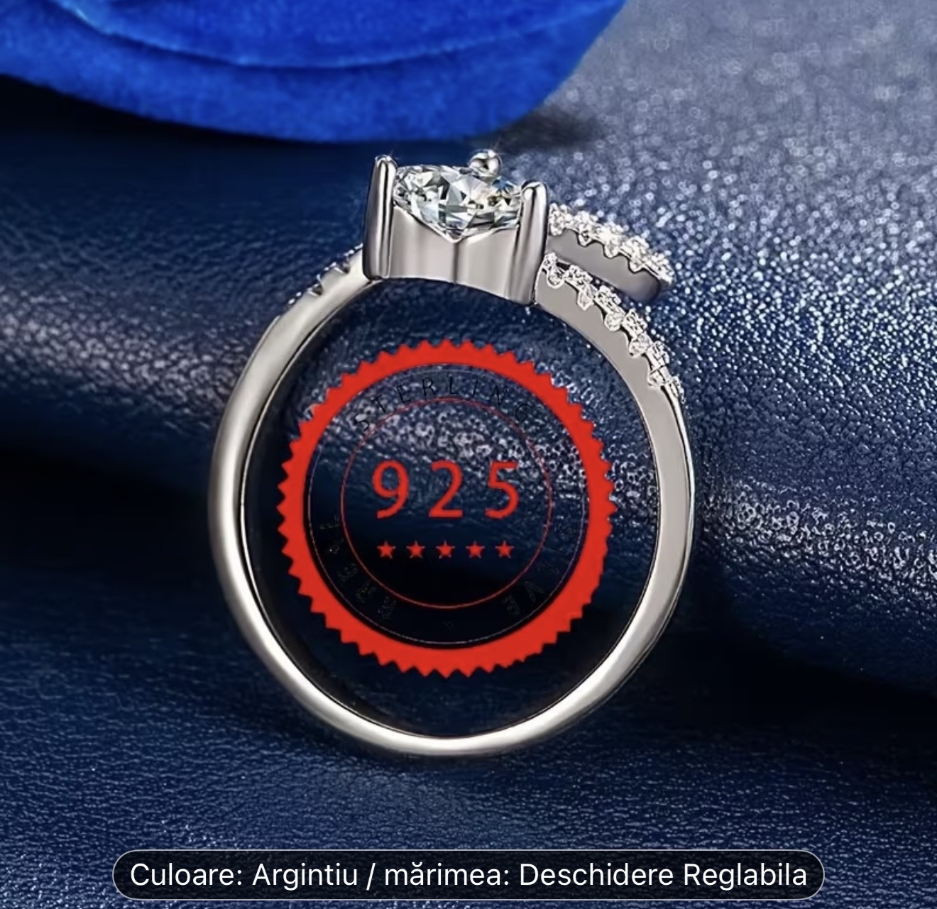 Inel din argint sterling în formă de inimă