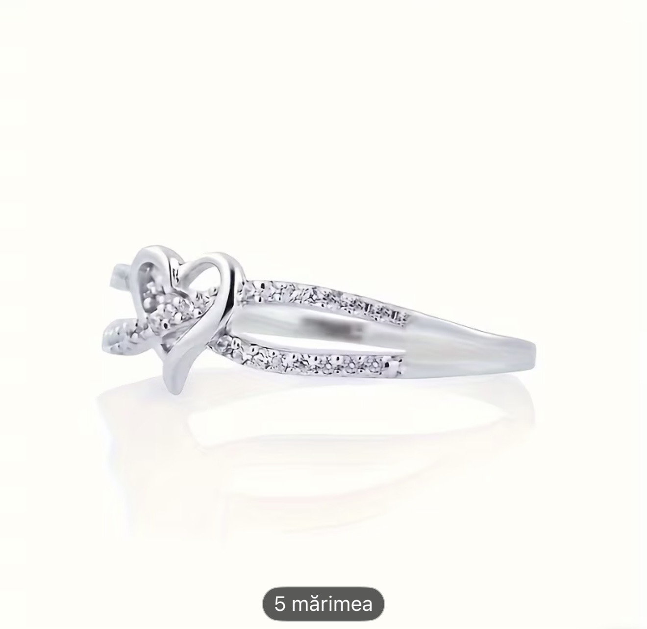 Inel inimă din argint sterling