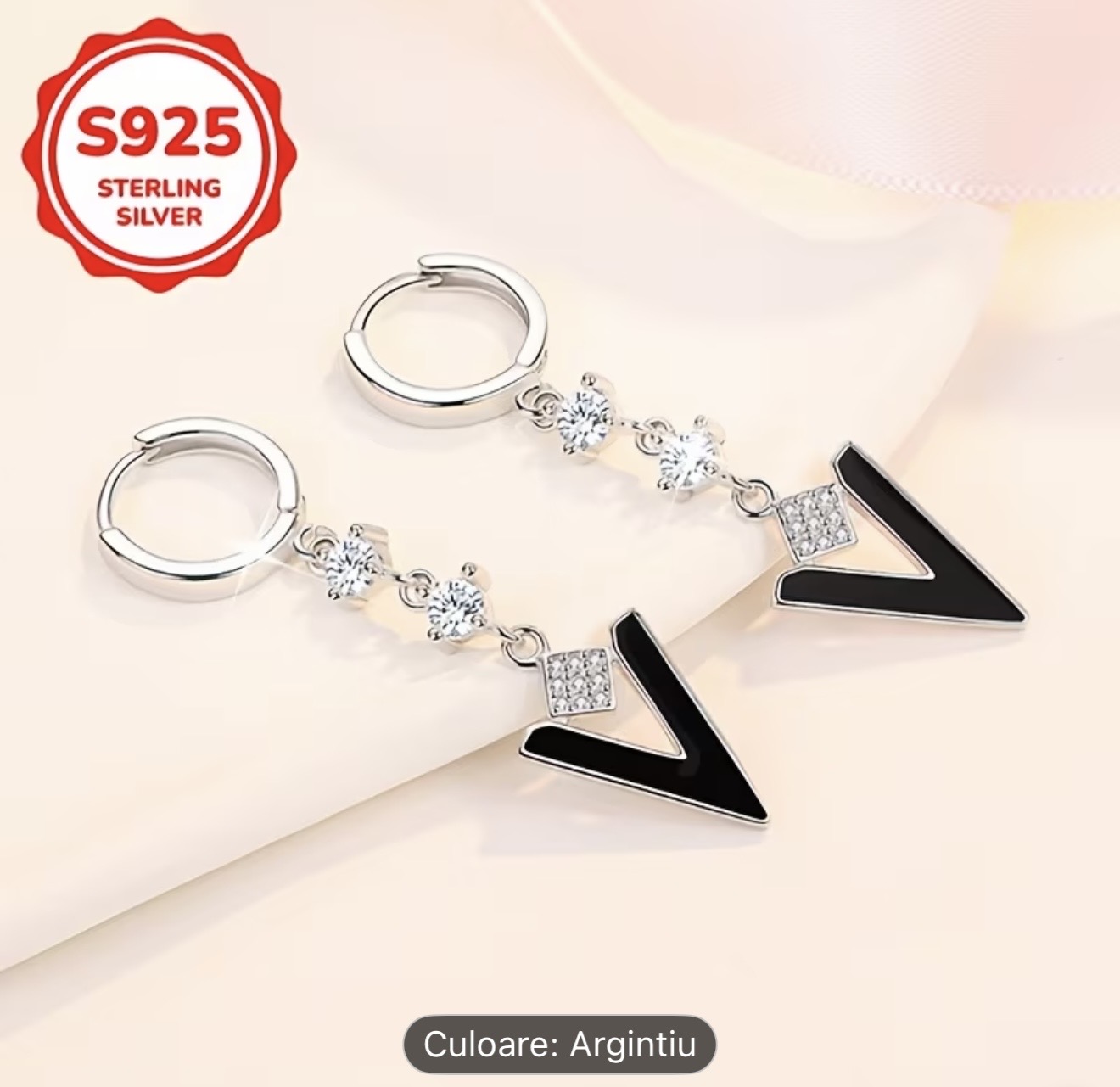 Cercei cu picătură din argint sterling