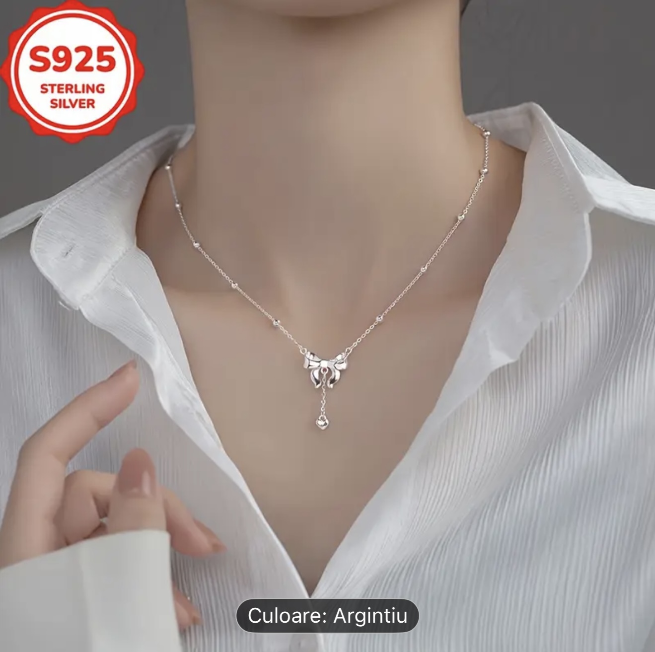 Colier cu pandantiv Fluture din argint