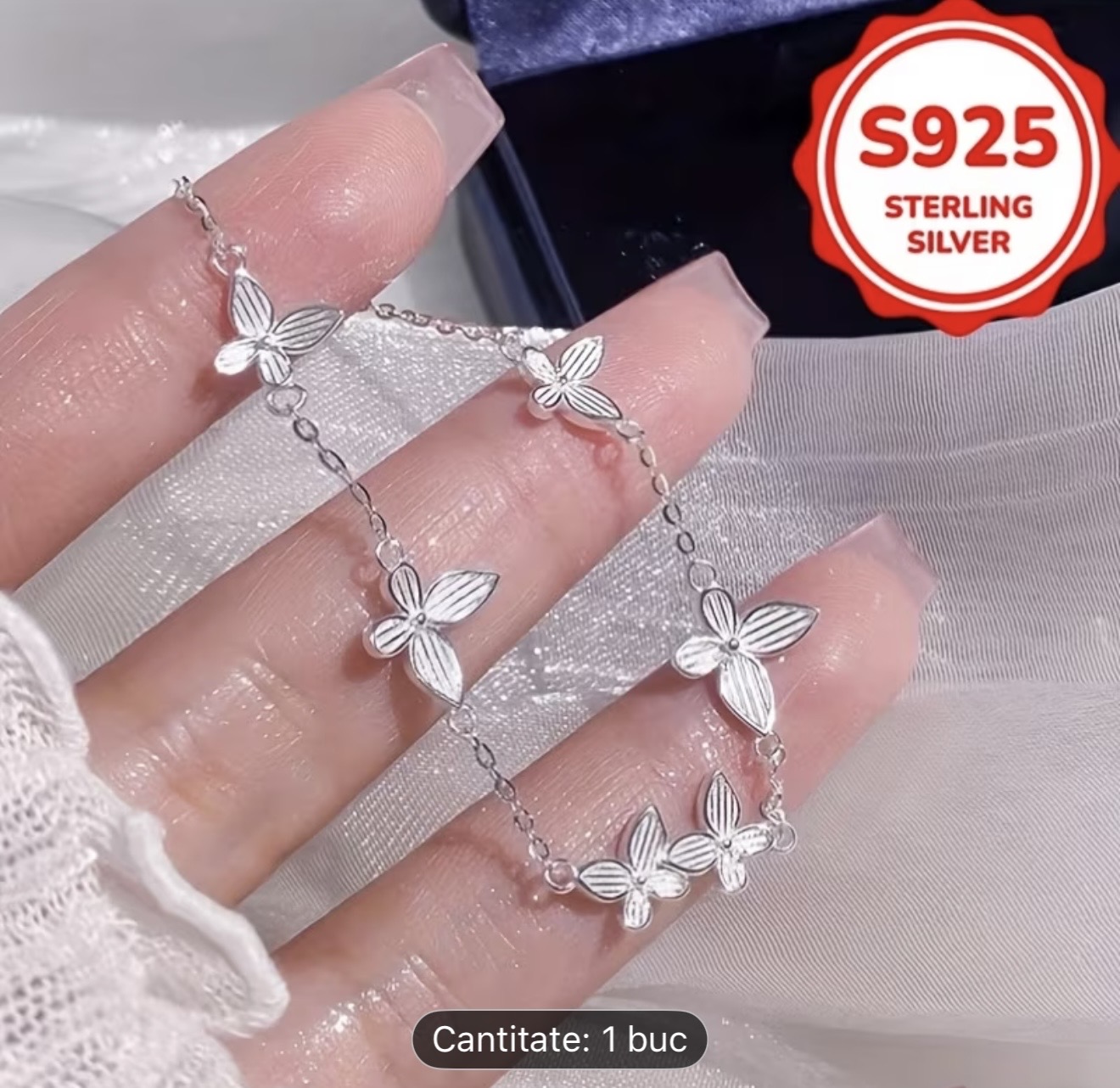 Brățară cu flori din argint sterlin S925