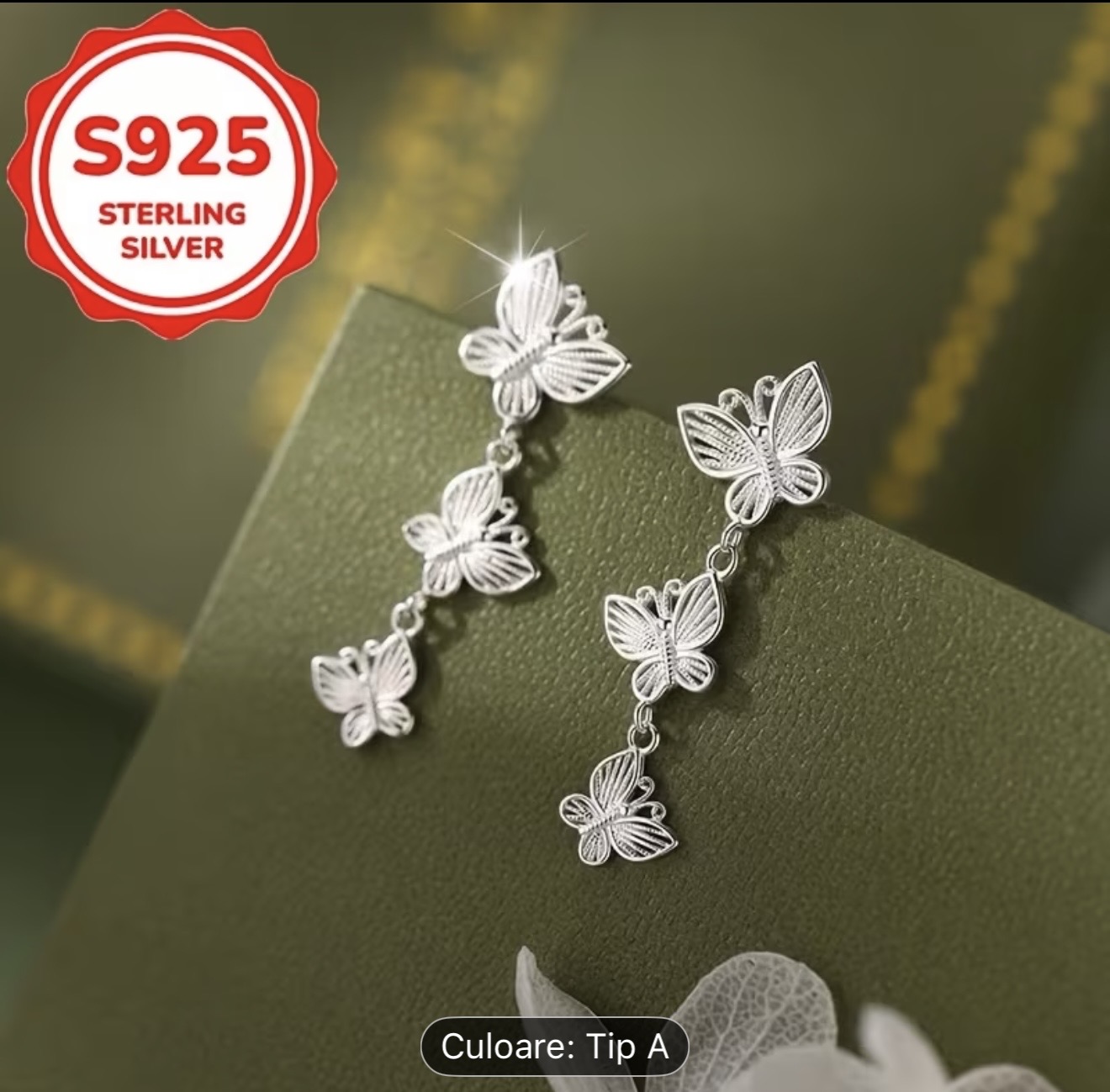 Cercei Fluture din Argint Sterling