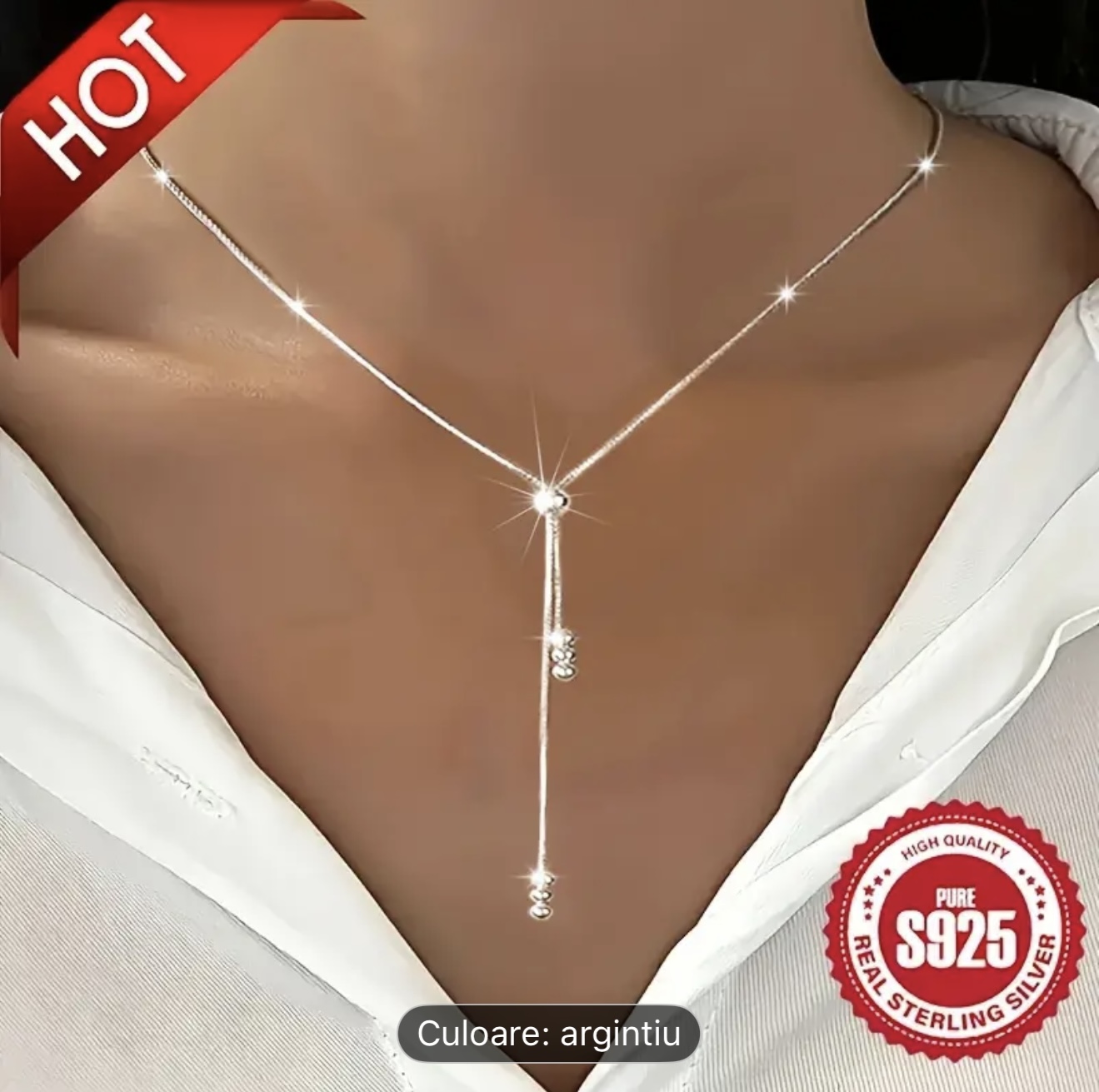 Colier Lariat din argint