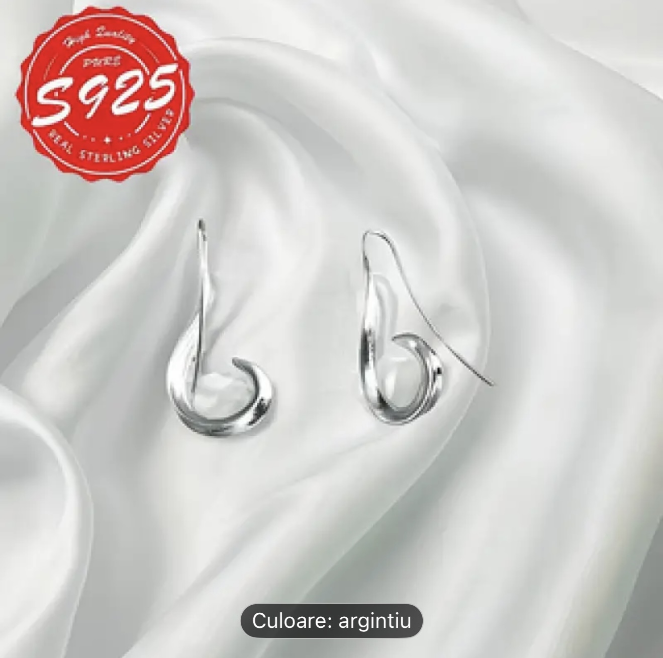Cercei model carlig de argint