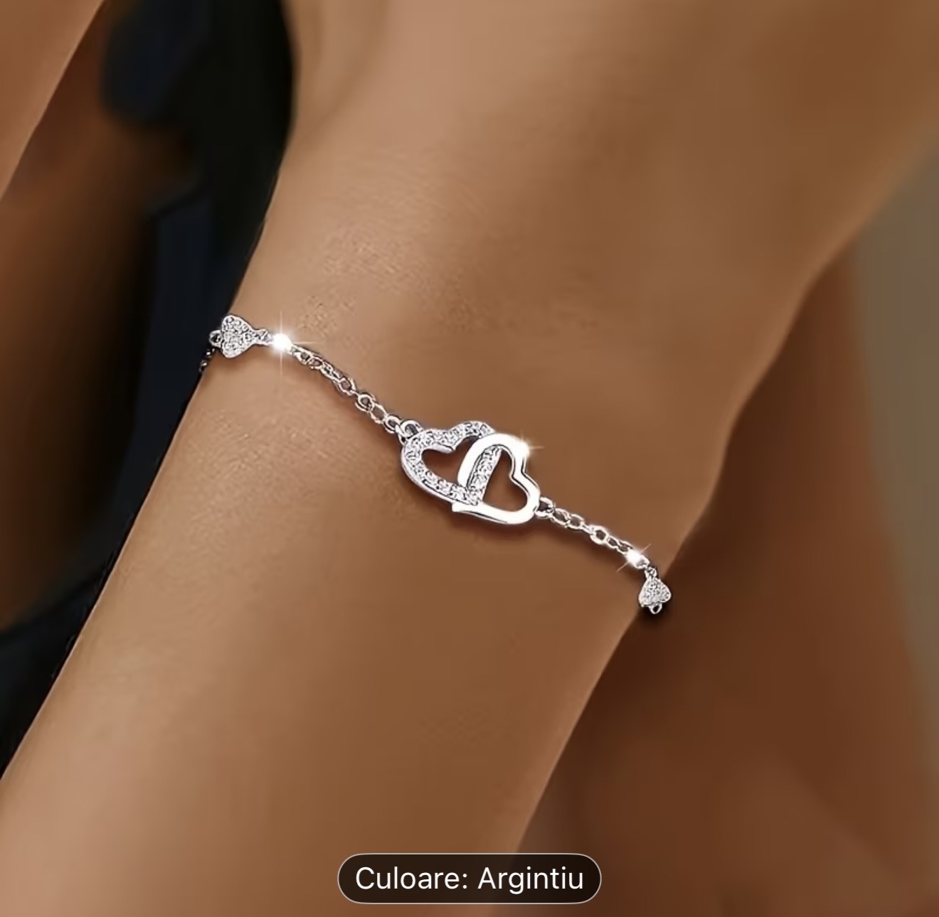 Brățară inimă de argint