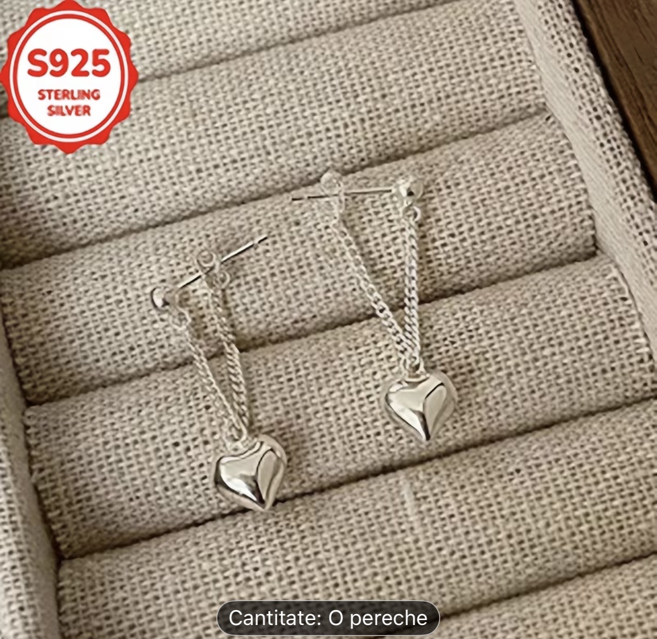 Cercei cu inimă din argint 925