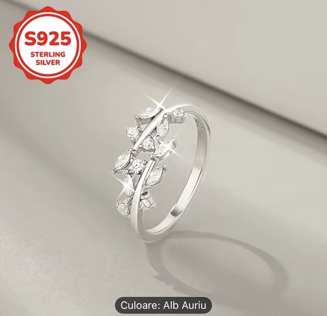Inel din argint 925 cu frunze