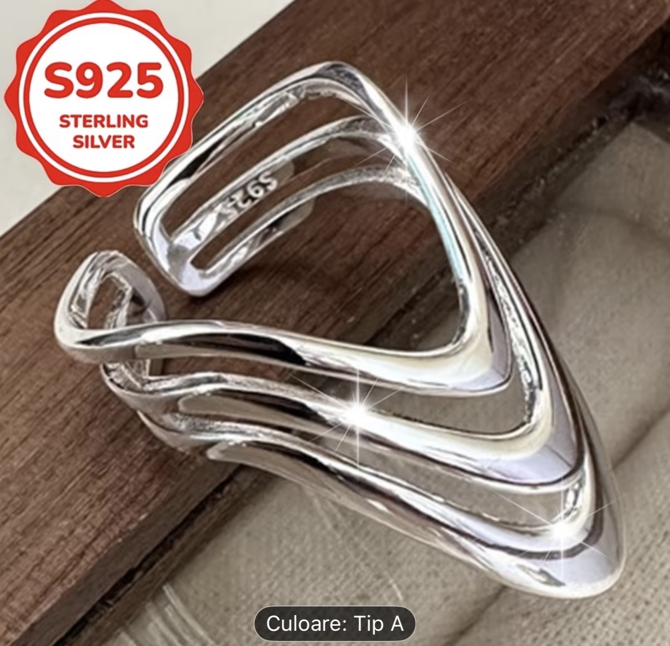 Inel din argint 925 cu valuri