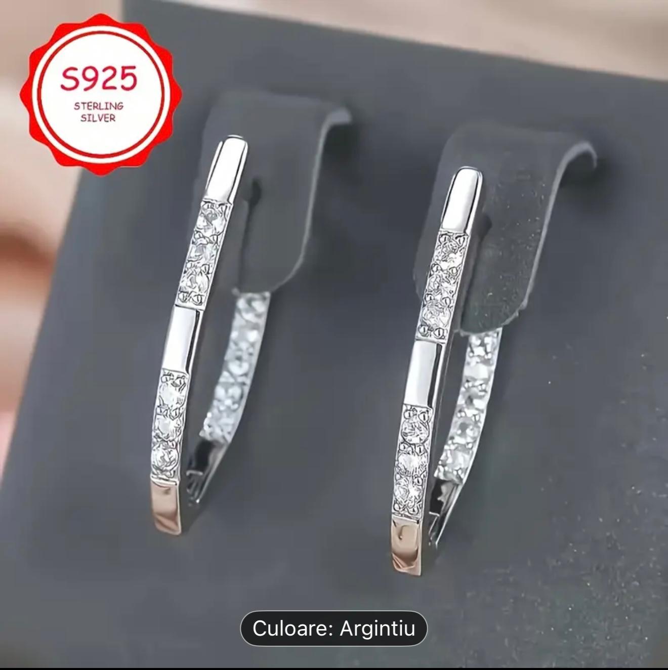 Cercei cu cerc de argint