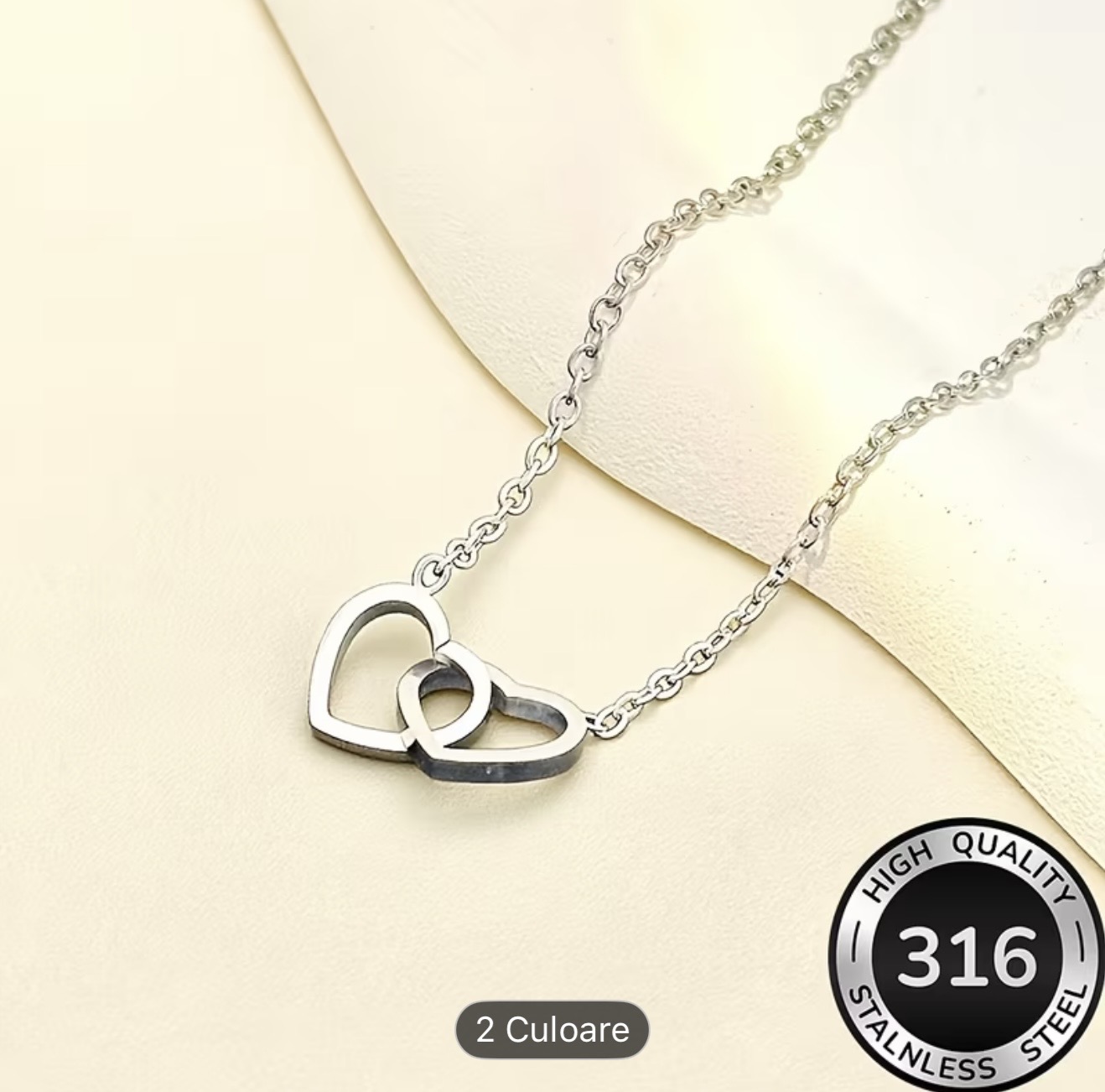 Colier cu două inimioare