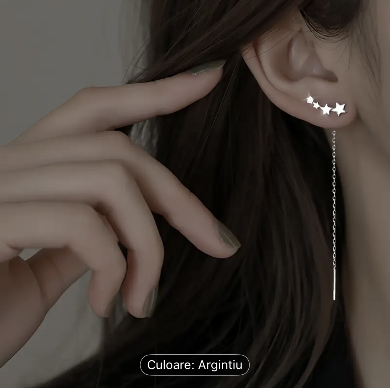 Cercei din argint cu cascadă stea