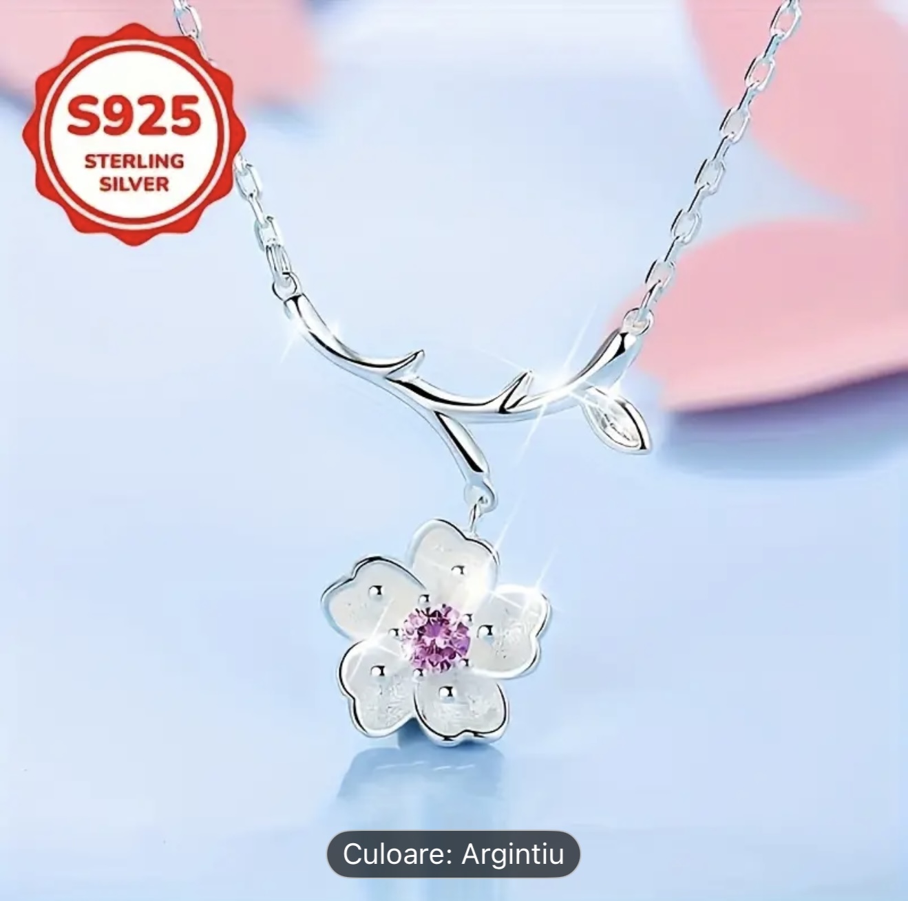 Colier Flori de Cireș de argint