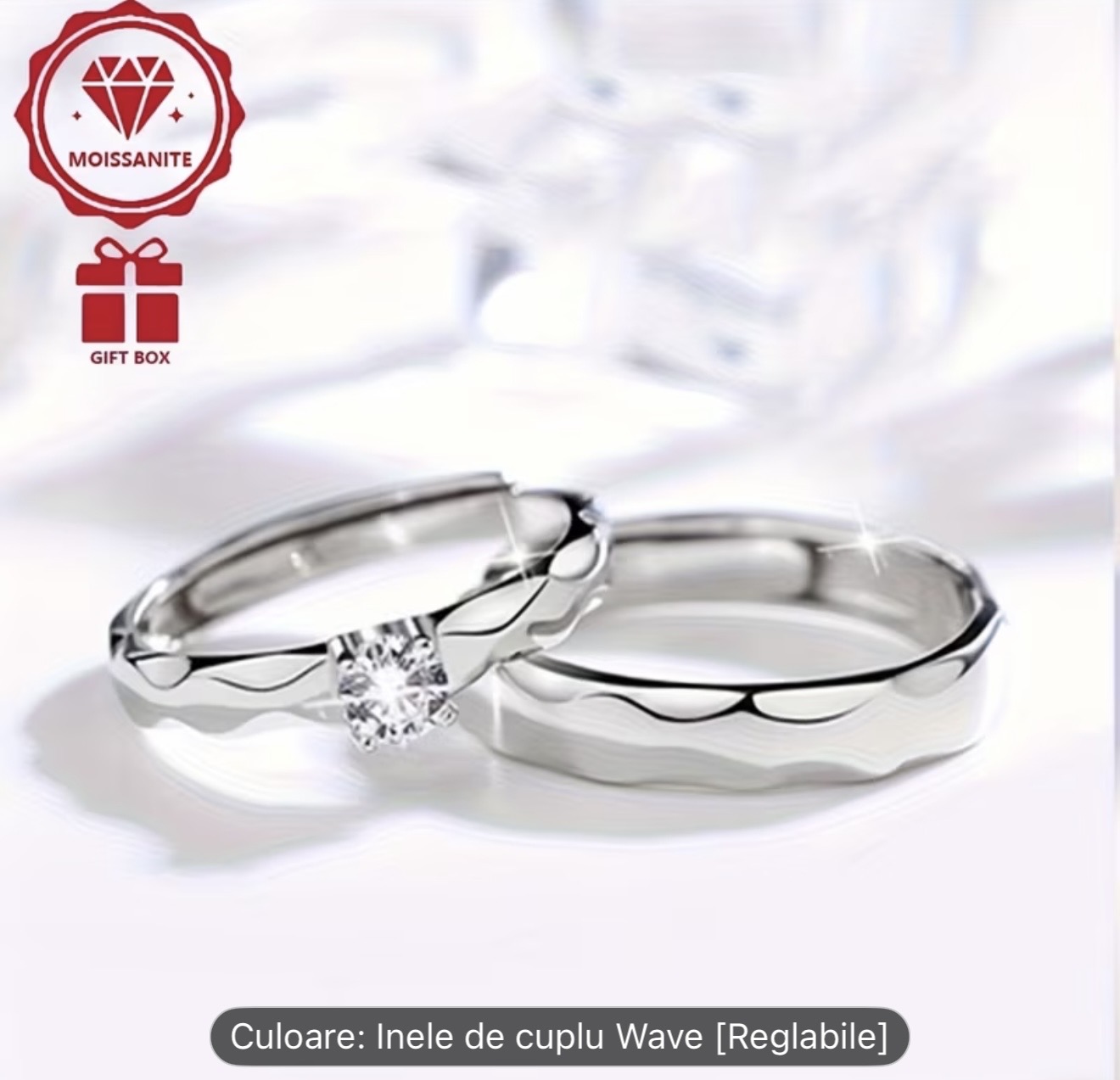 Inele de cuplu Wave Design