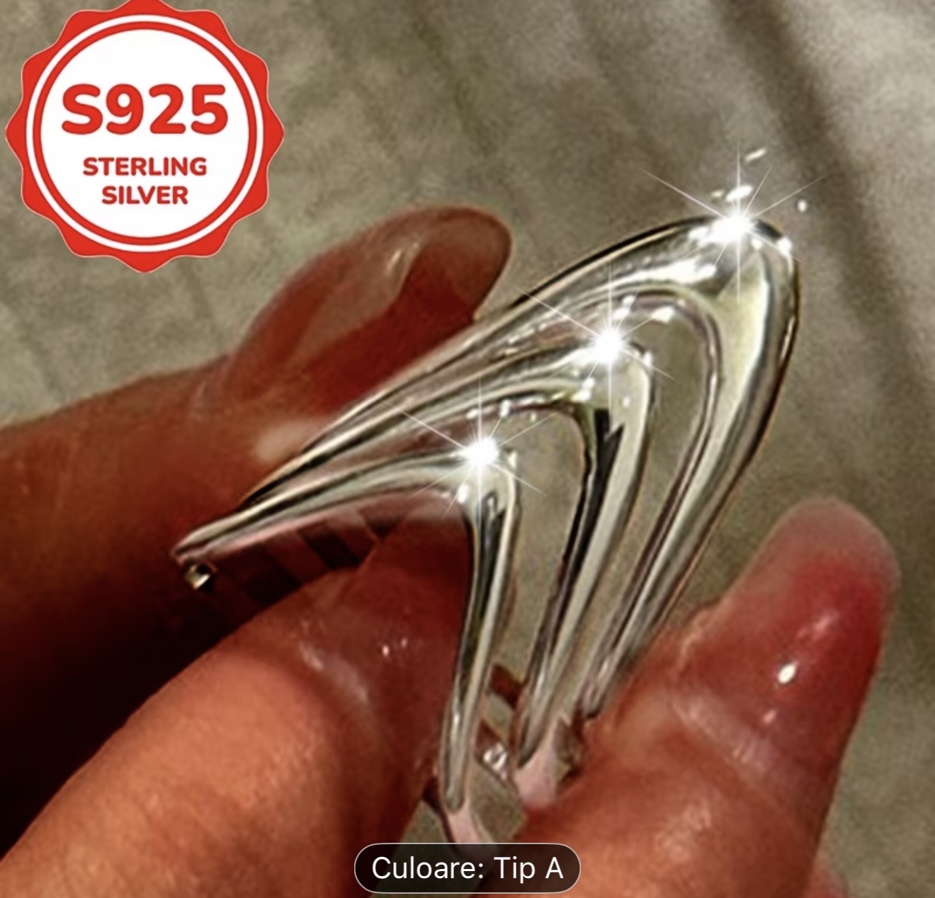 Inel din argint 925 cu valuri