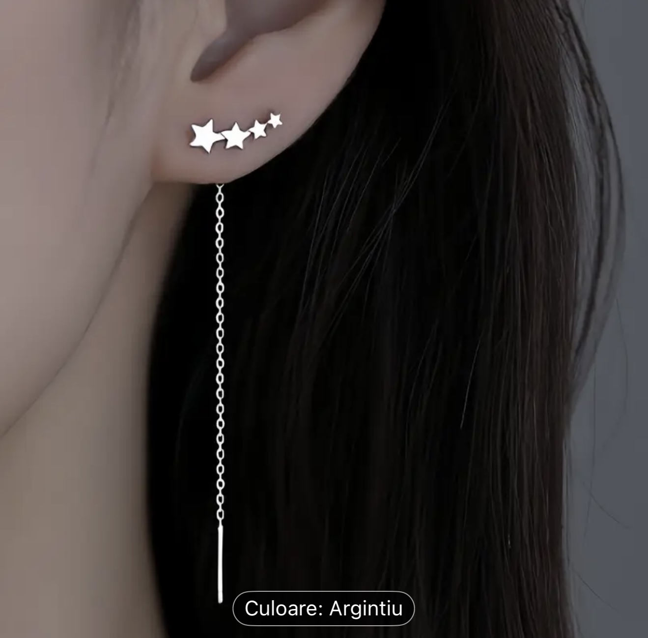 Cercei din argint cu cascadă stea