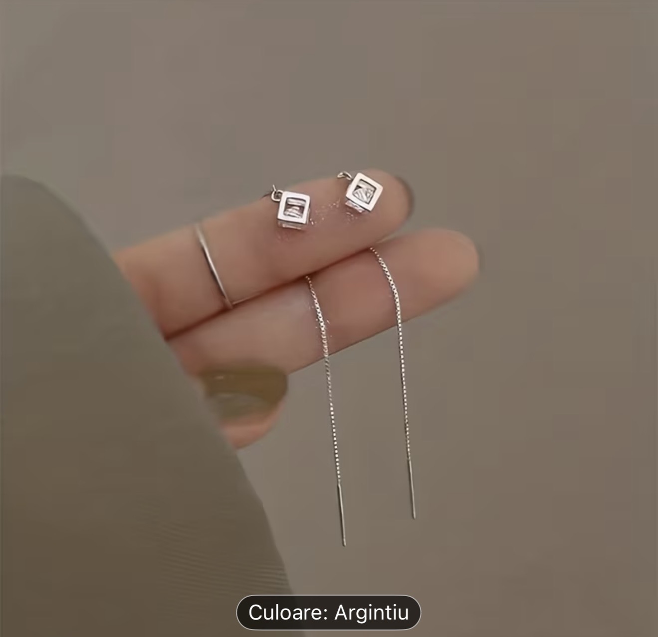 Cercei cubici eleganti din argint