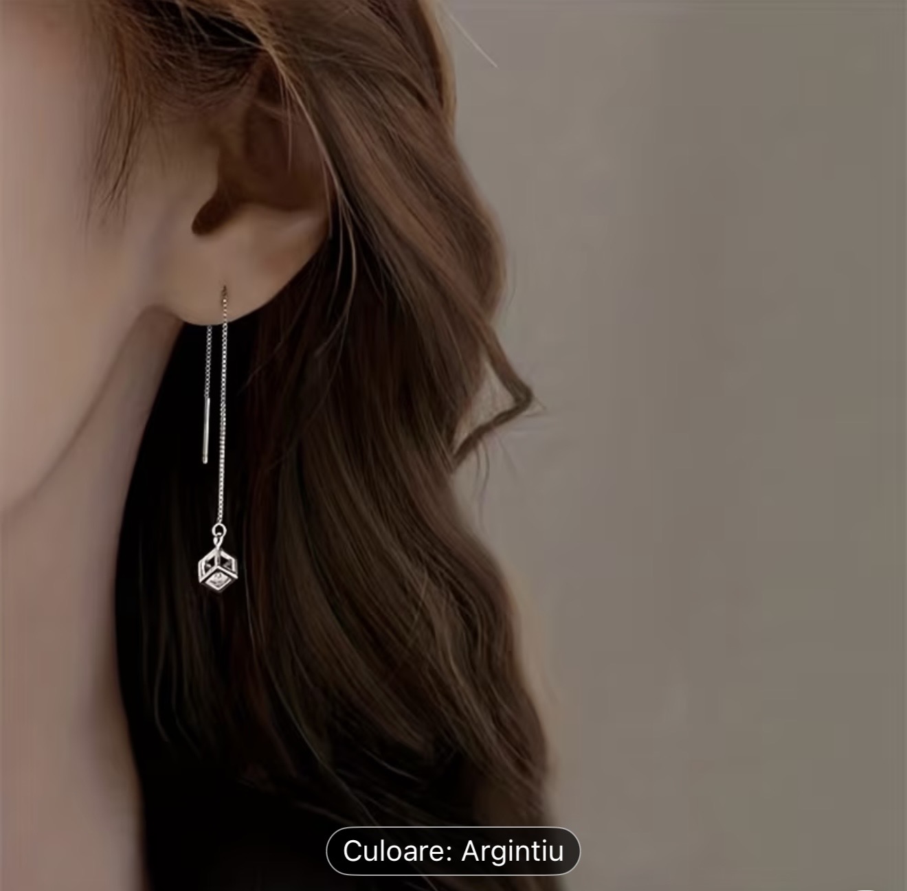 Cercei cubici eleganti din argint