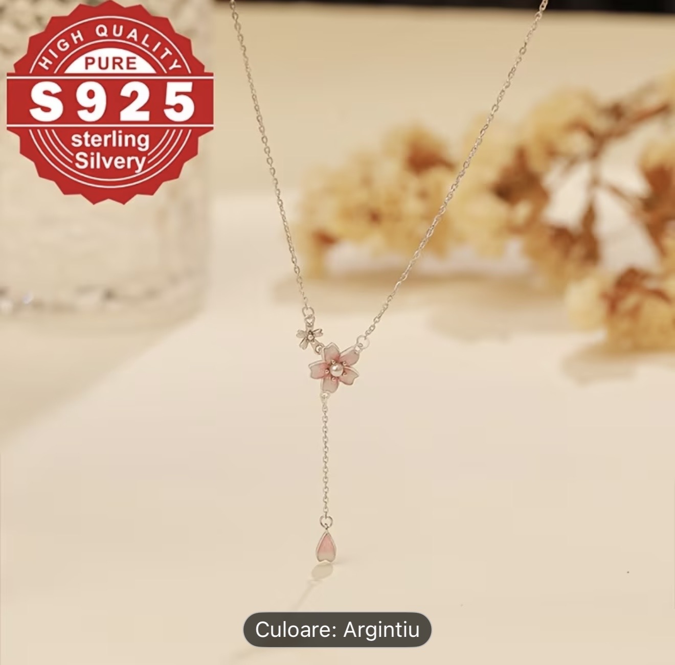 Colier Floare din argint 