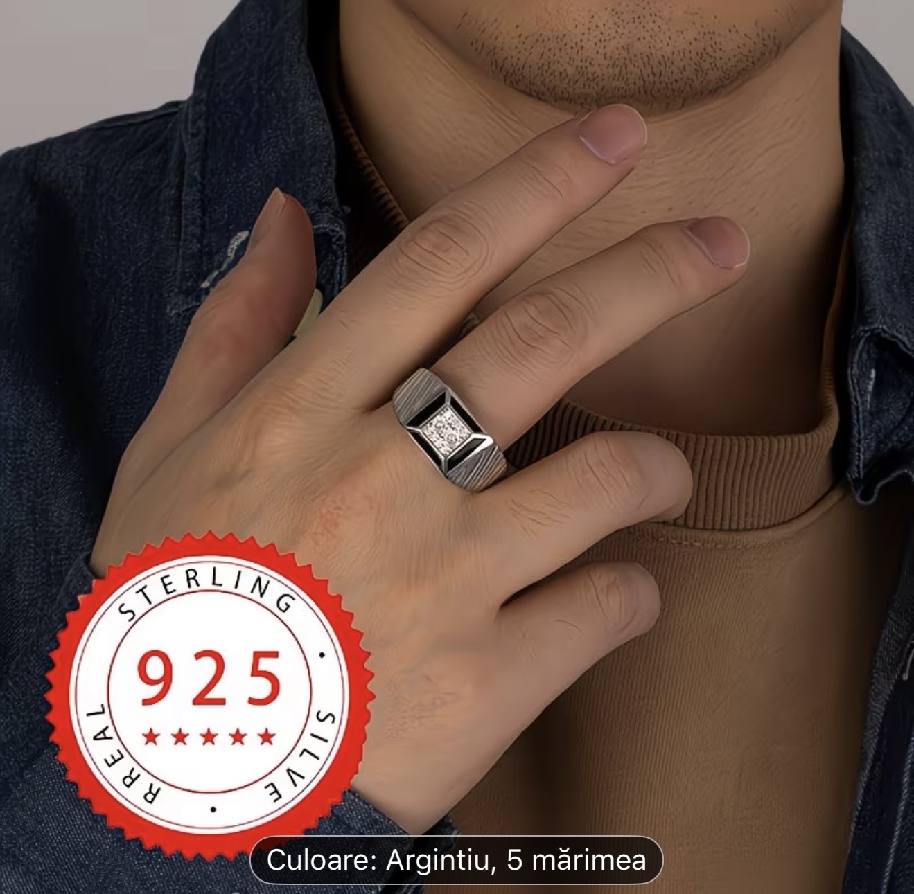 Inel bărbătesc din argint sterling