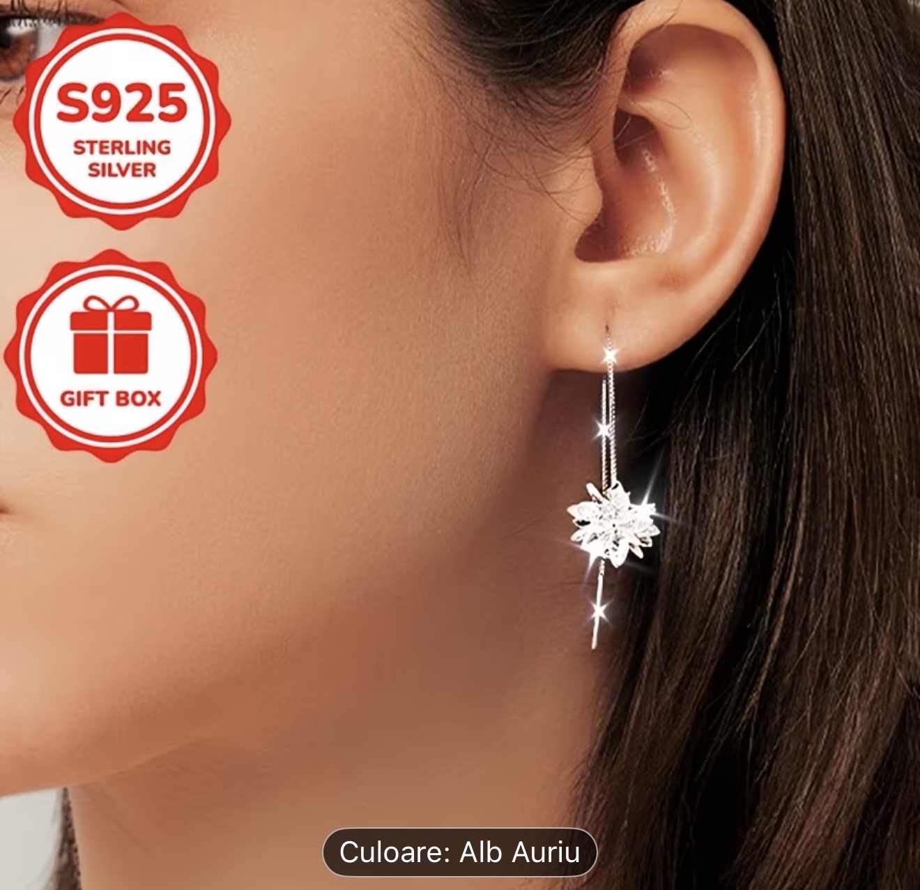 Cercei eleganți cu pandantiv Starburst