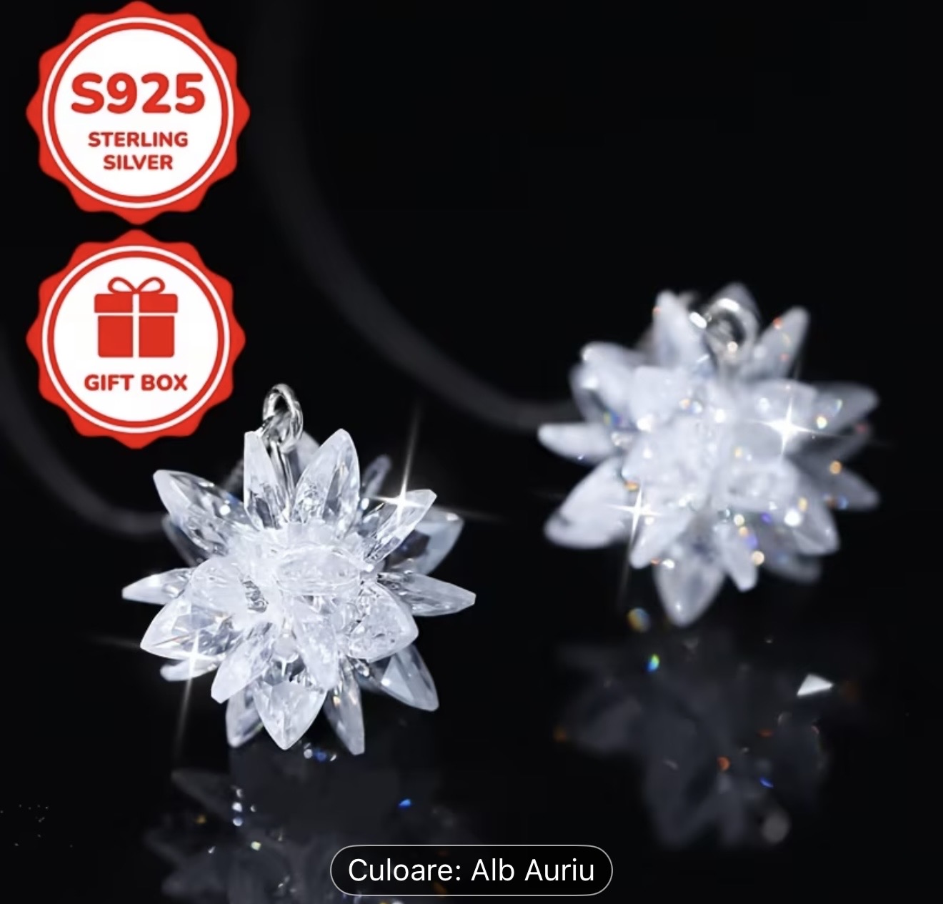 Cercei eleganți cu pandantiv Starburst