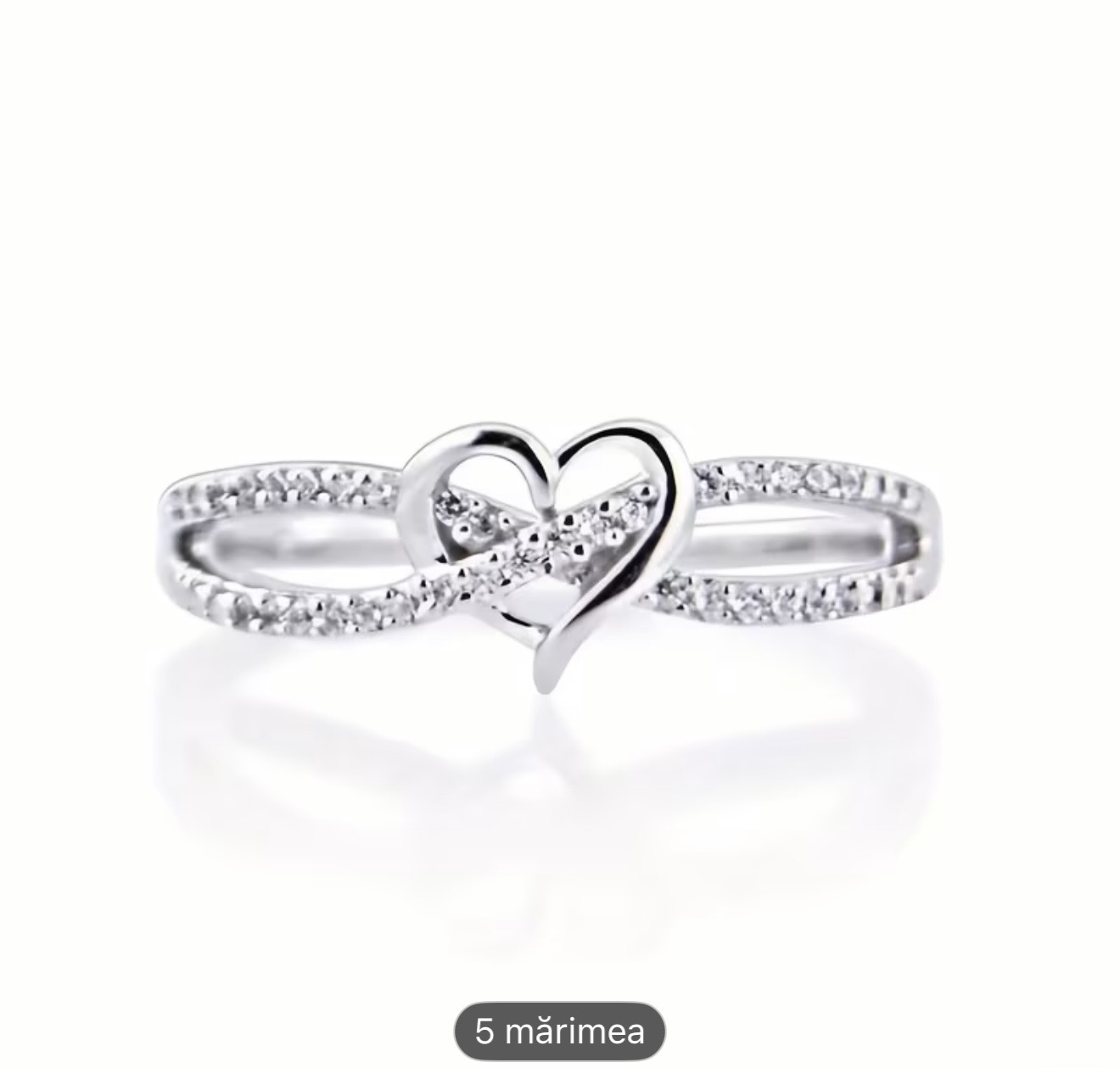 Inel inimă din argint sterling