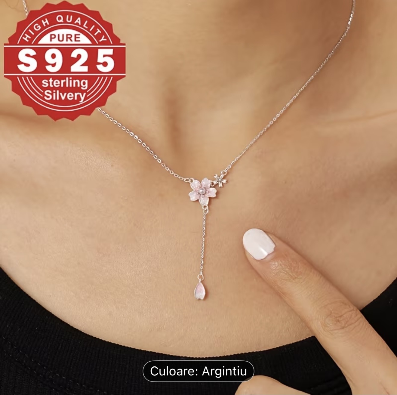 Colier Floare din argint 