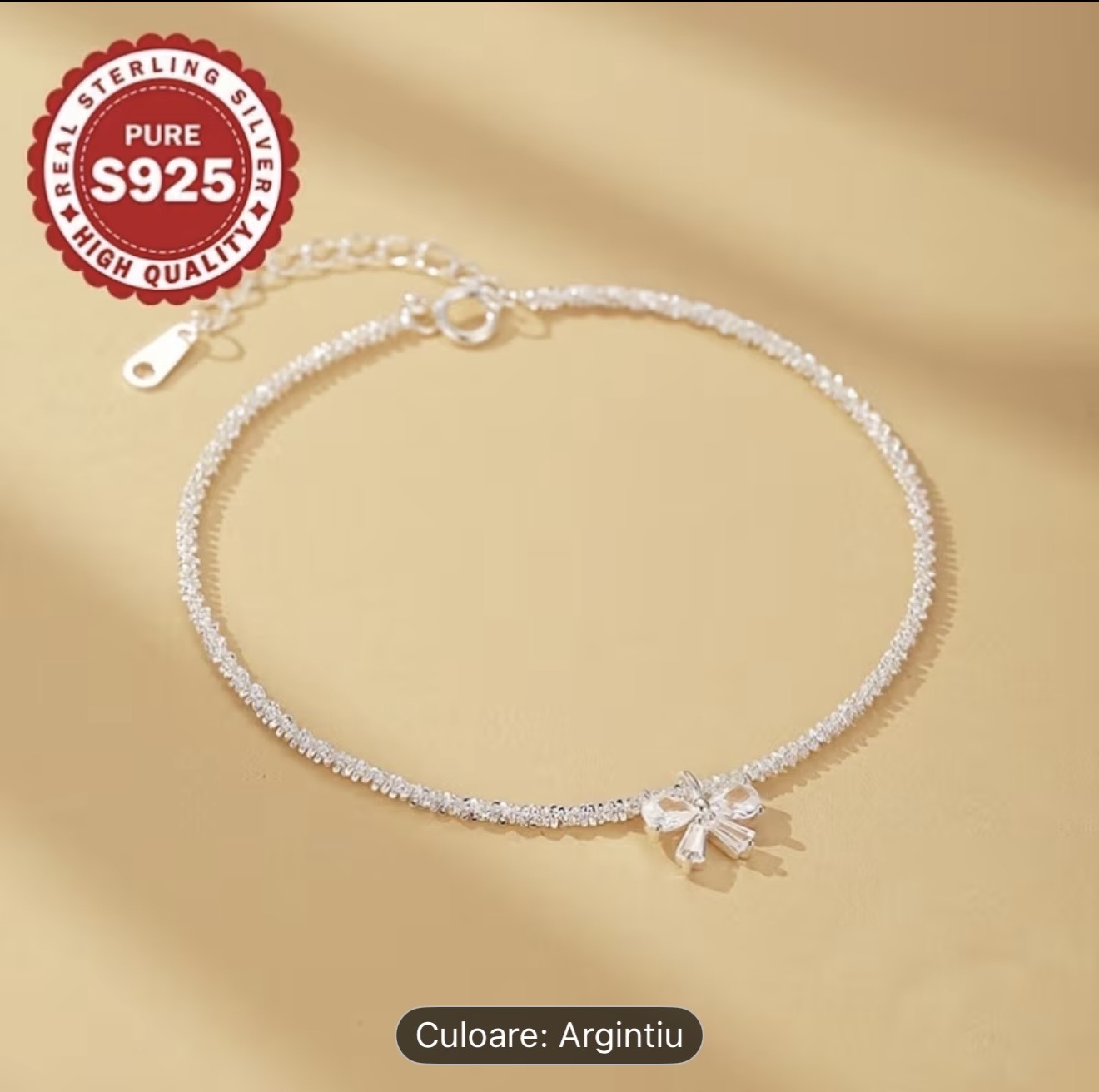 Brățară din argint sterlin cu trifoi cu patru foi