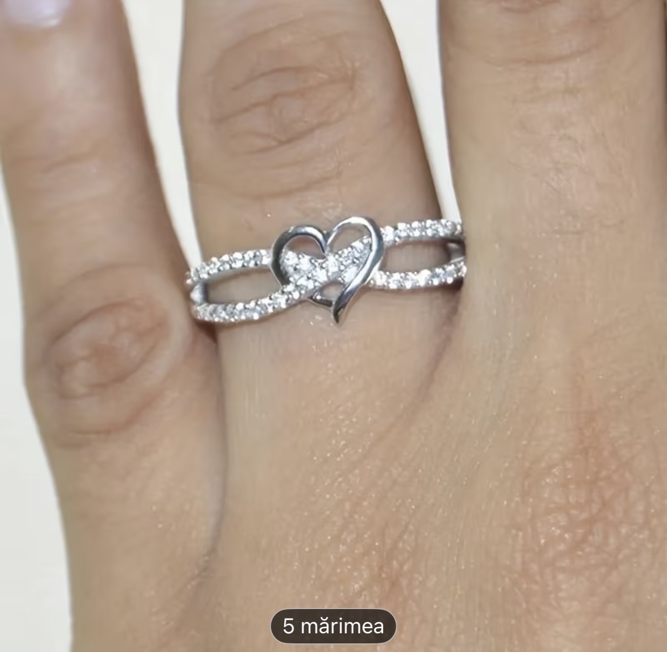 Inel inimă din argint sterling