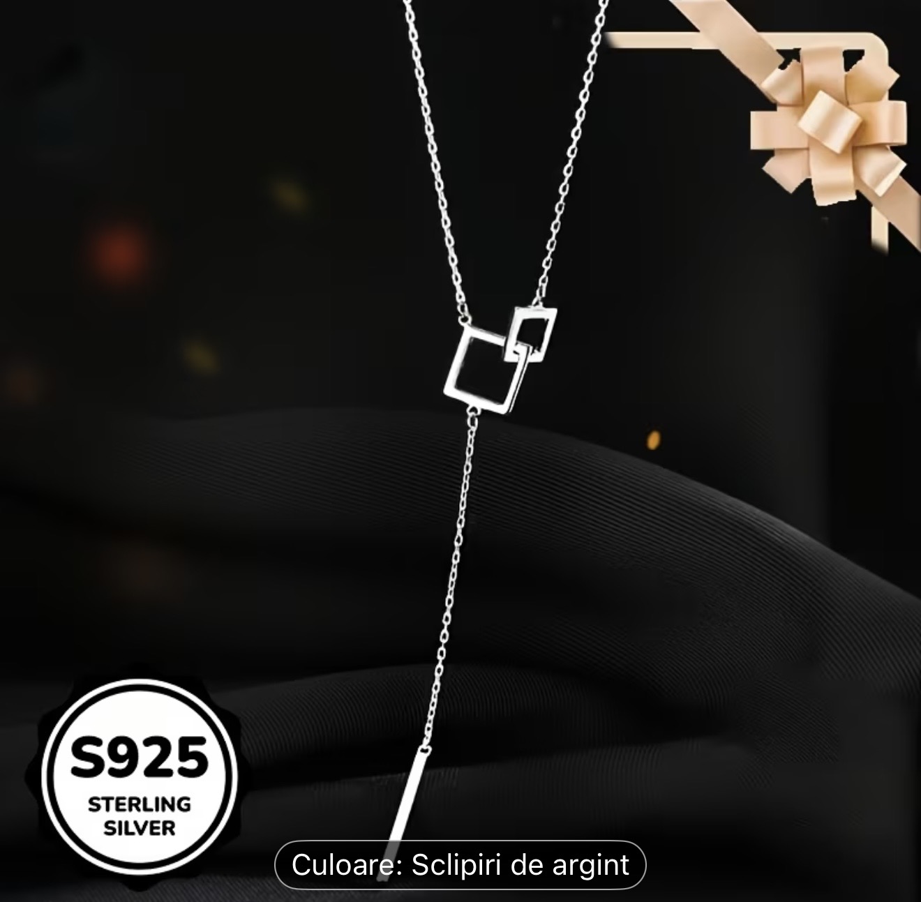 Colier cu pandantiv din argint geometric