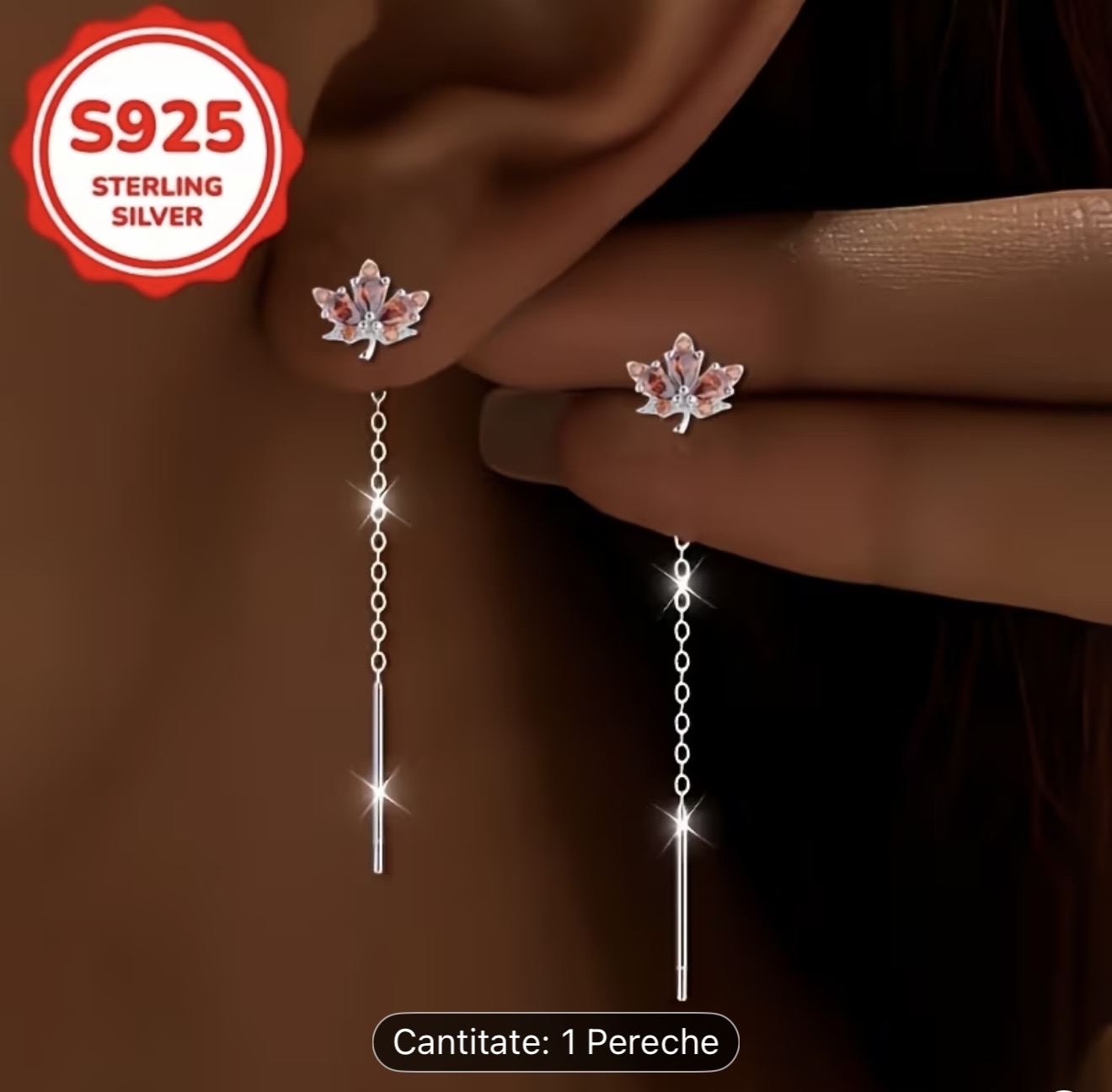 Cercei Florali din Argint Sterling