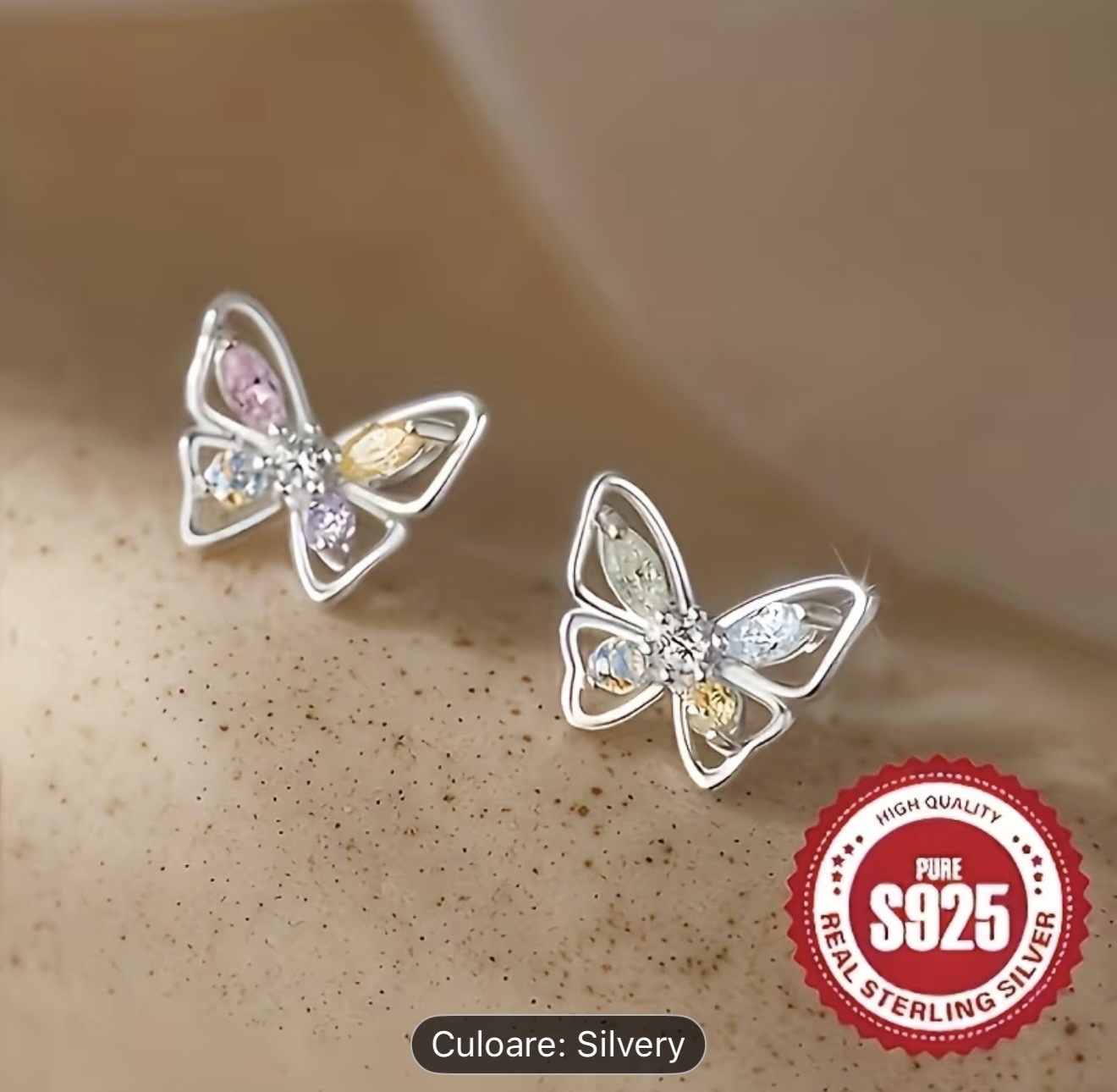 Cercei din argint sterling Fluture